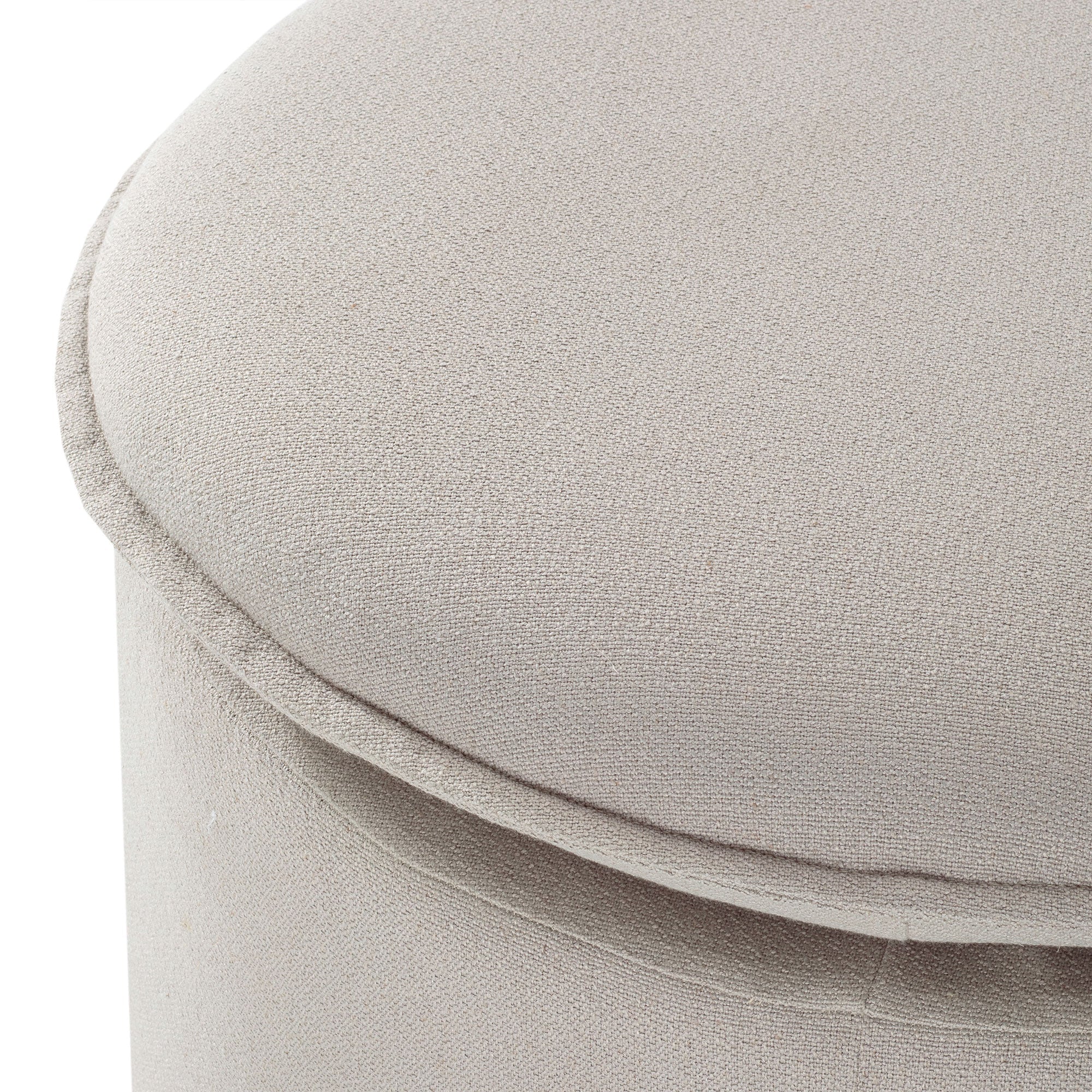 Lyra Organic Ottoman in Dove Fabric Upholstery in Ottomans & Benches by Maven Lane