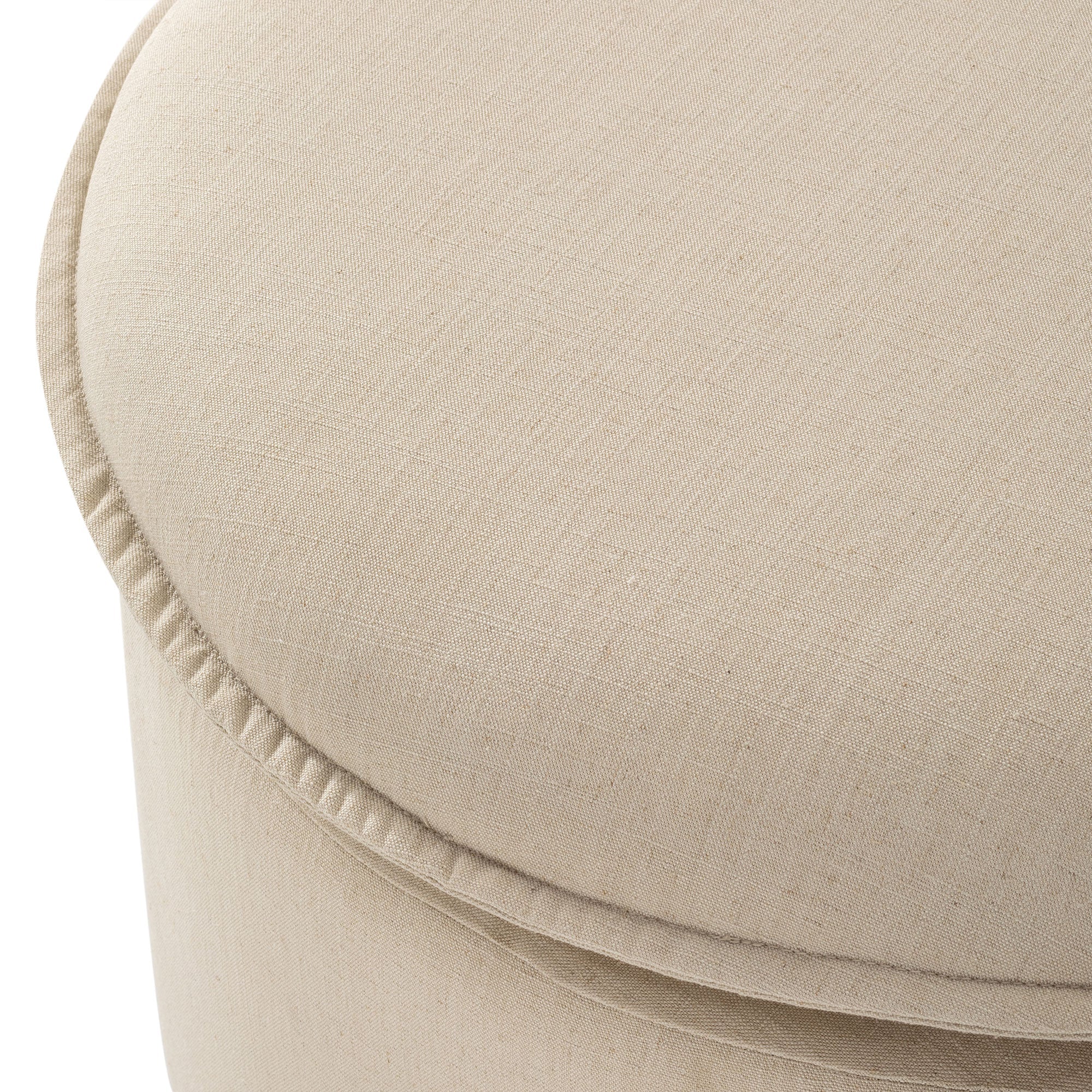 Lyra Organic Ottoman in Taupe Fabric Upholstery in Ottomans & Benches by Maven Lane
