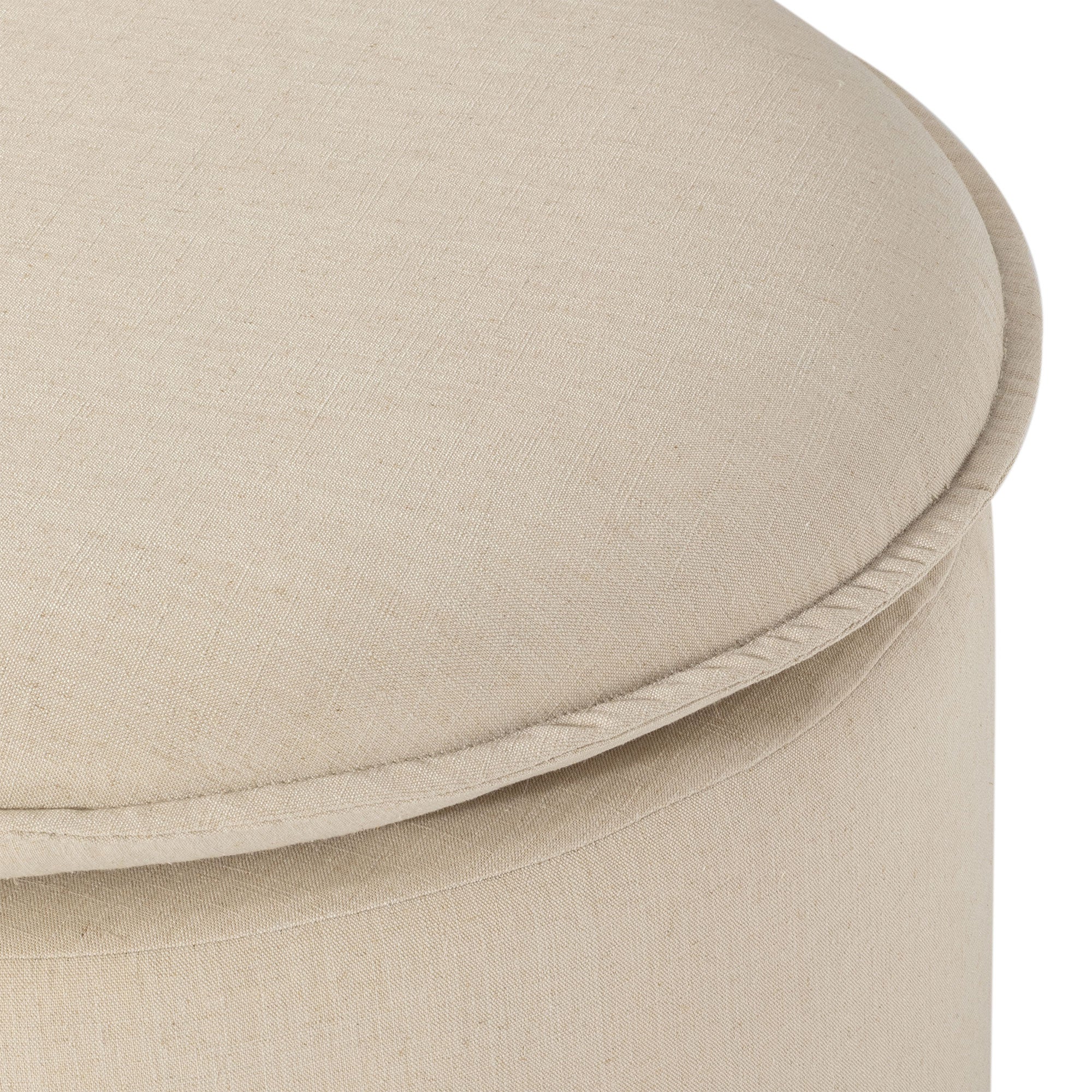 Lyra Organic Ottoman in Taupe Fabric Upholstery in Ottomans & Benches by Maven Lane