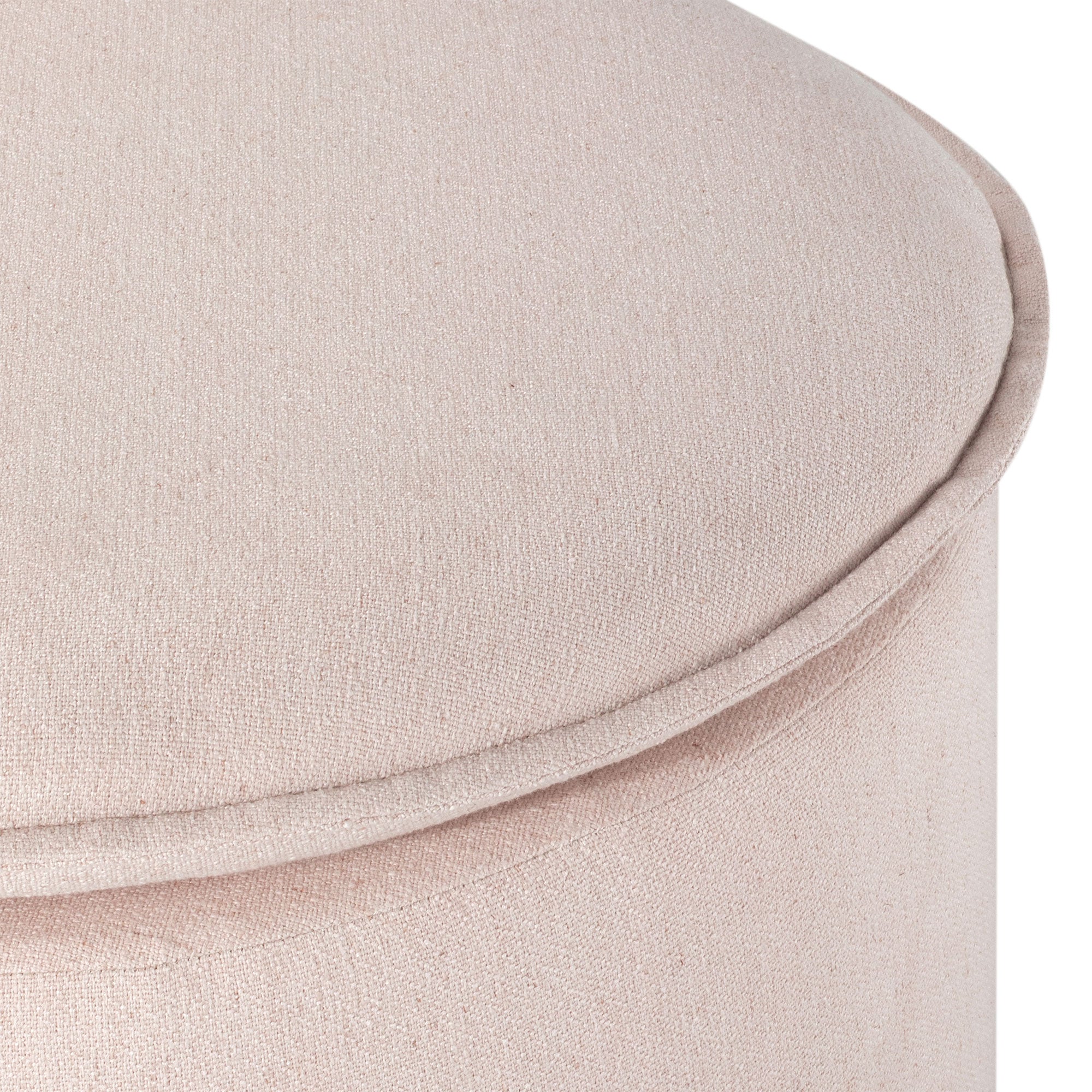 Lyra Organic Ottoman in Cream Fabric Upholstery in Ottomans & Benches by Maven Lane