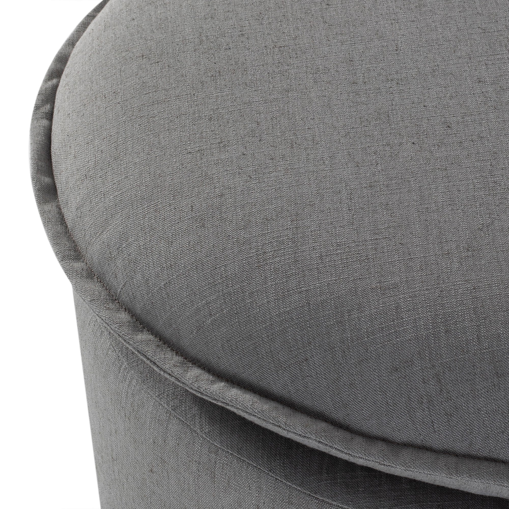 Lyra Organic Ottoman in Slate Fabric Upholstery in Ottomans & Benches by Maven Lane