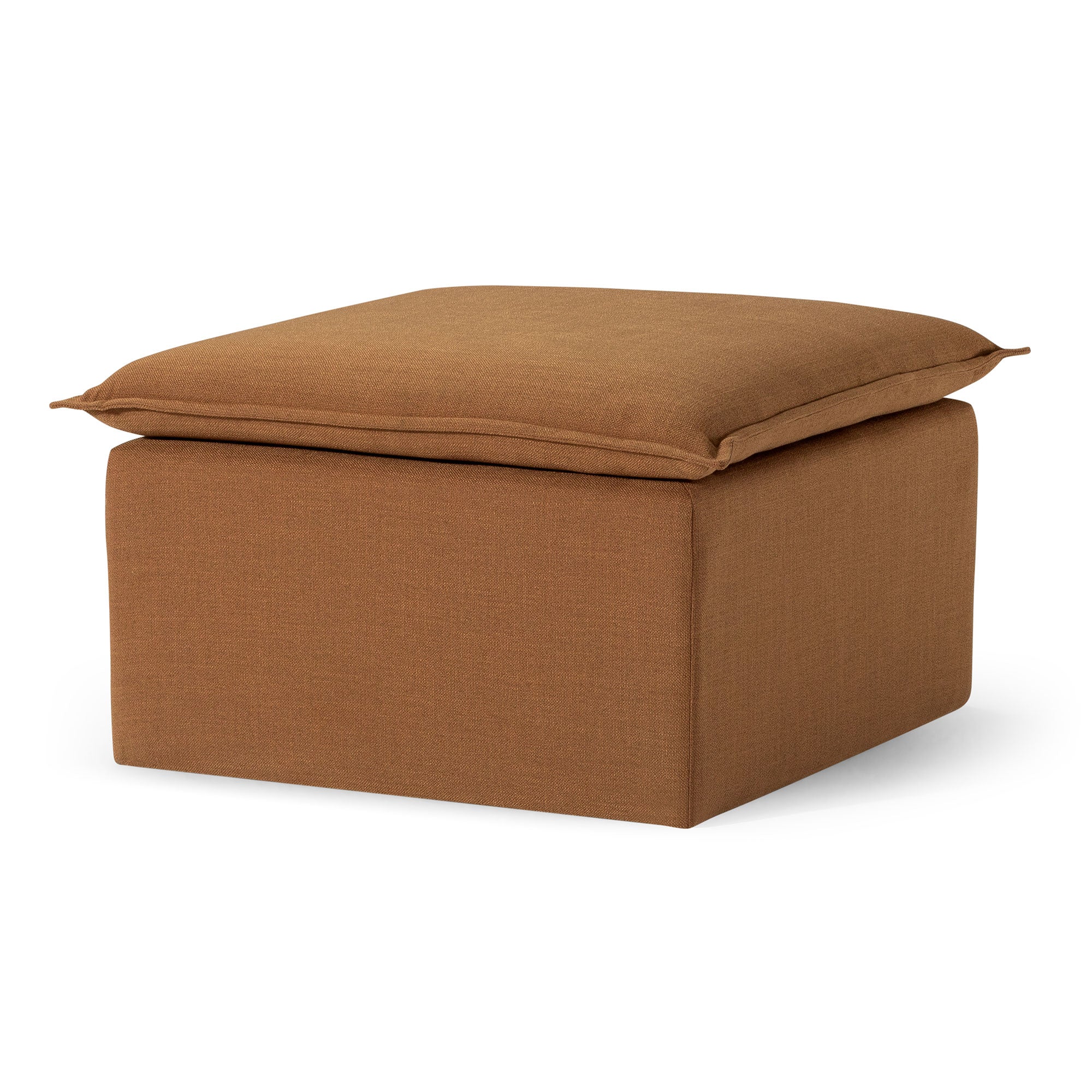Claude Organic Ottoman in Clay Fabric Upholstery in Ottomans & Benches by Maven Lane