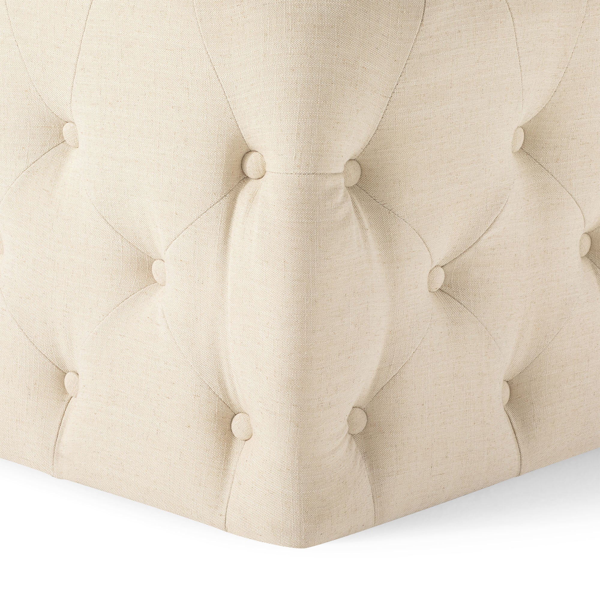 Henry Classical Ottoman in Taupe Fabric Upholstery in Ottomans & Benches by Maven Lane