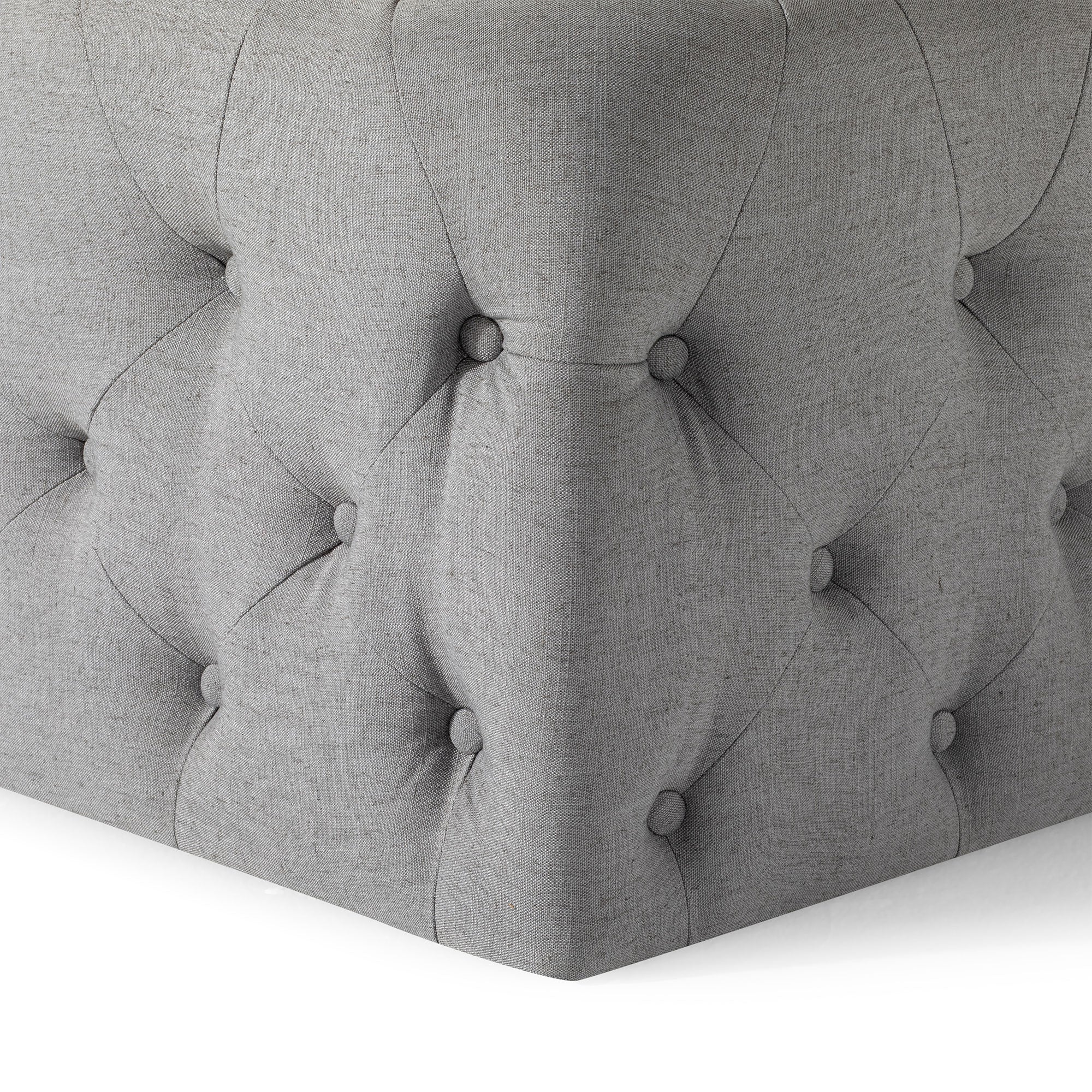Henry Classical Ottoman in Slate Fabric Upholstery in Ottomans & Benches by Maven Lane
