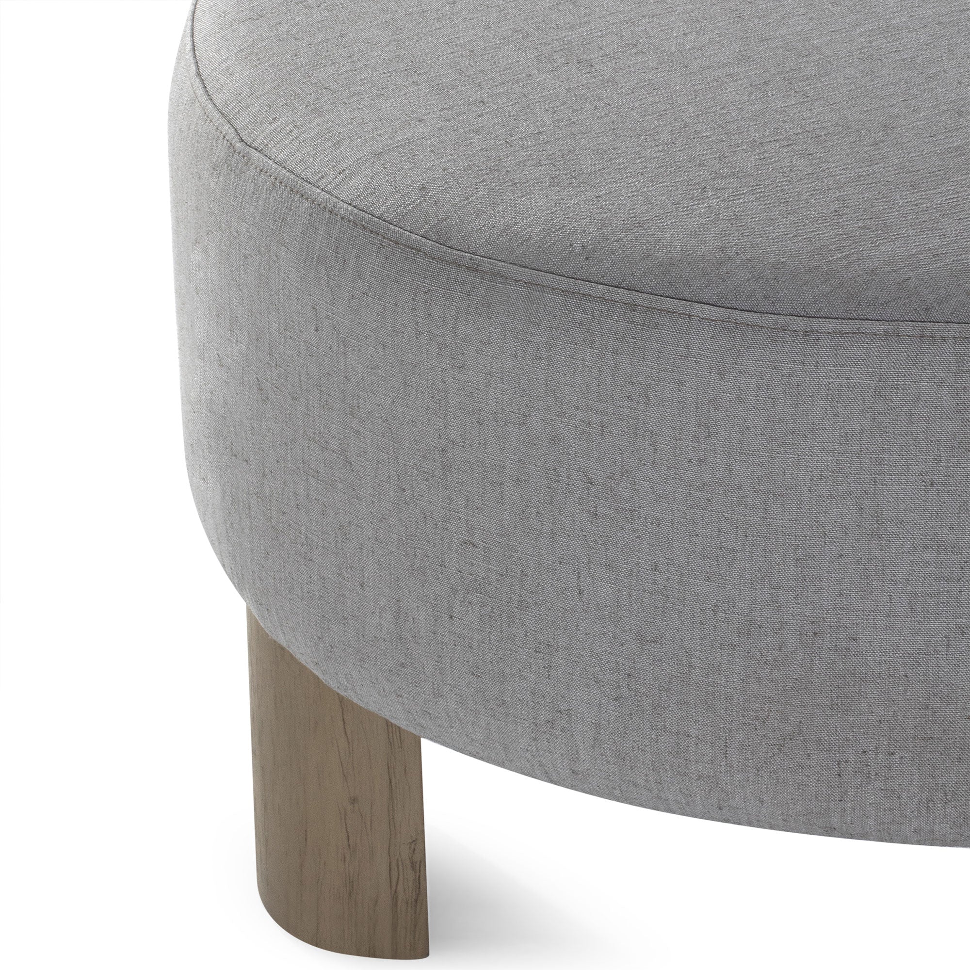Celia Contemporary Upholstered Ottoman with Refined Grey Wood Finish in Ottomans & Benches by Maven Lane