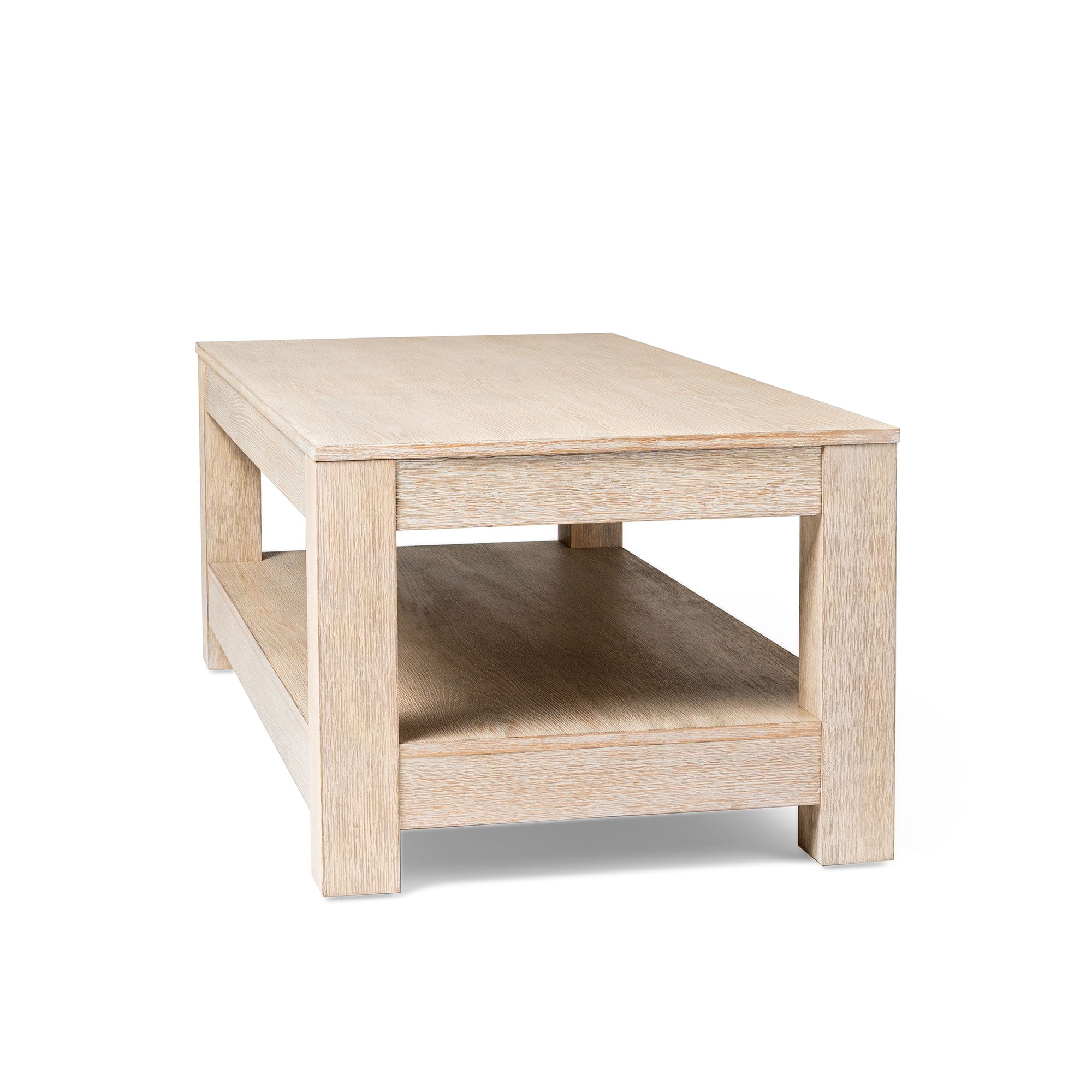 Paulo Wooden Coffee Table in Weathered White Finish in Accent Tables by Maven Lane