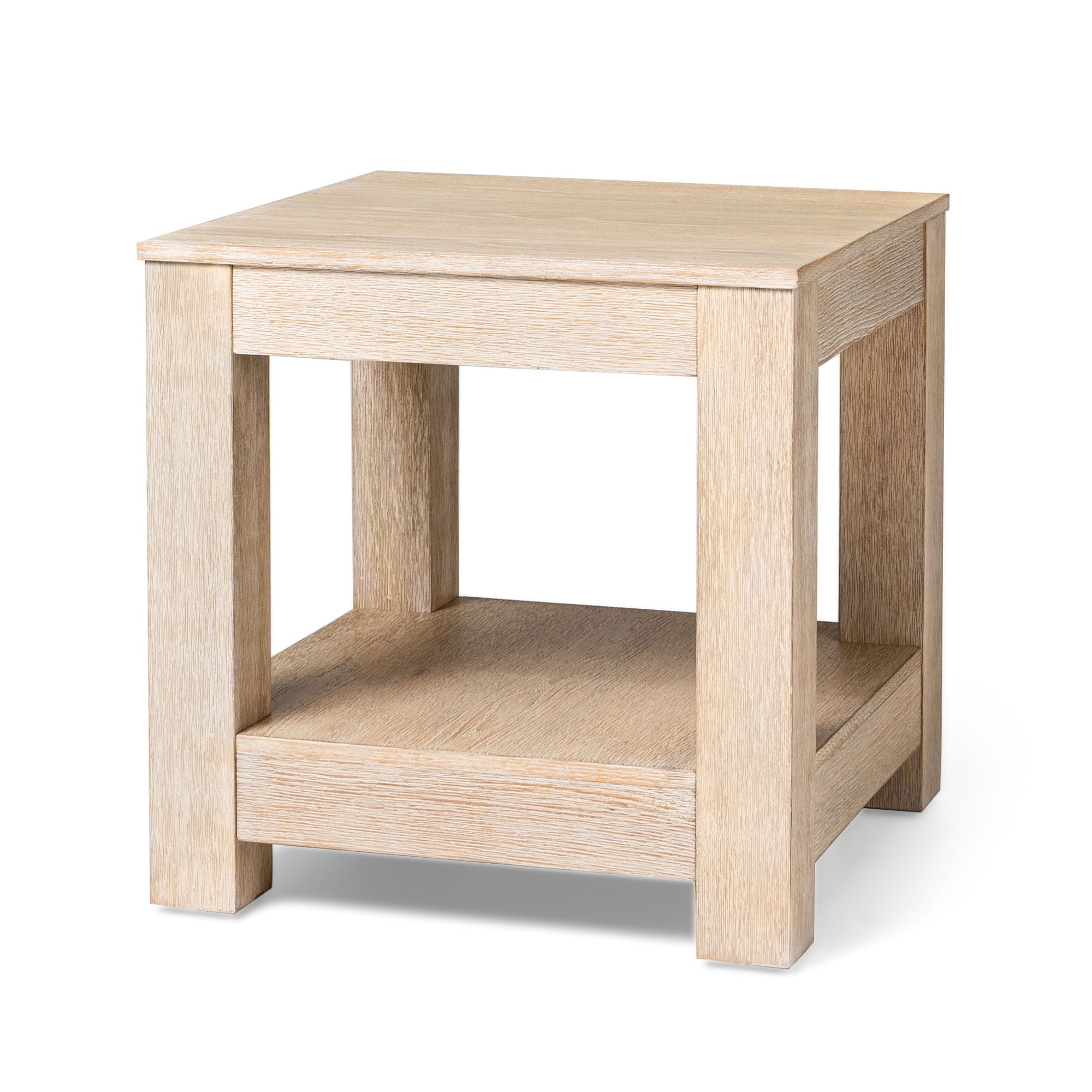 Paulo Wooden Side Table in Weathered White Finish in Accent Tables by Maven Lane