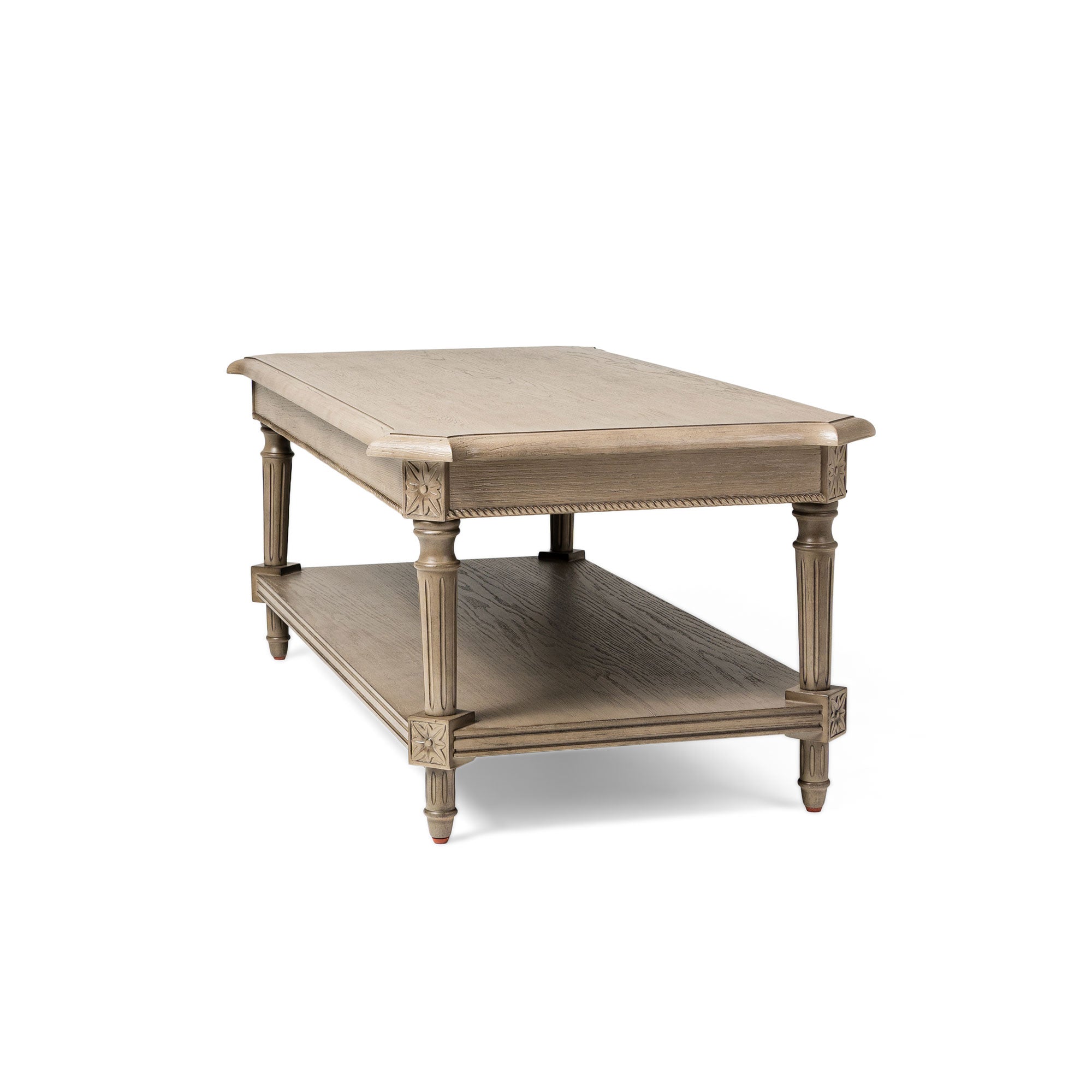 Pullman Traditional Rectangular Wooden Coffee Table in Antiqued Grey Finish in Accent Tables by Maven Lane