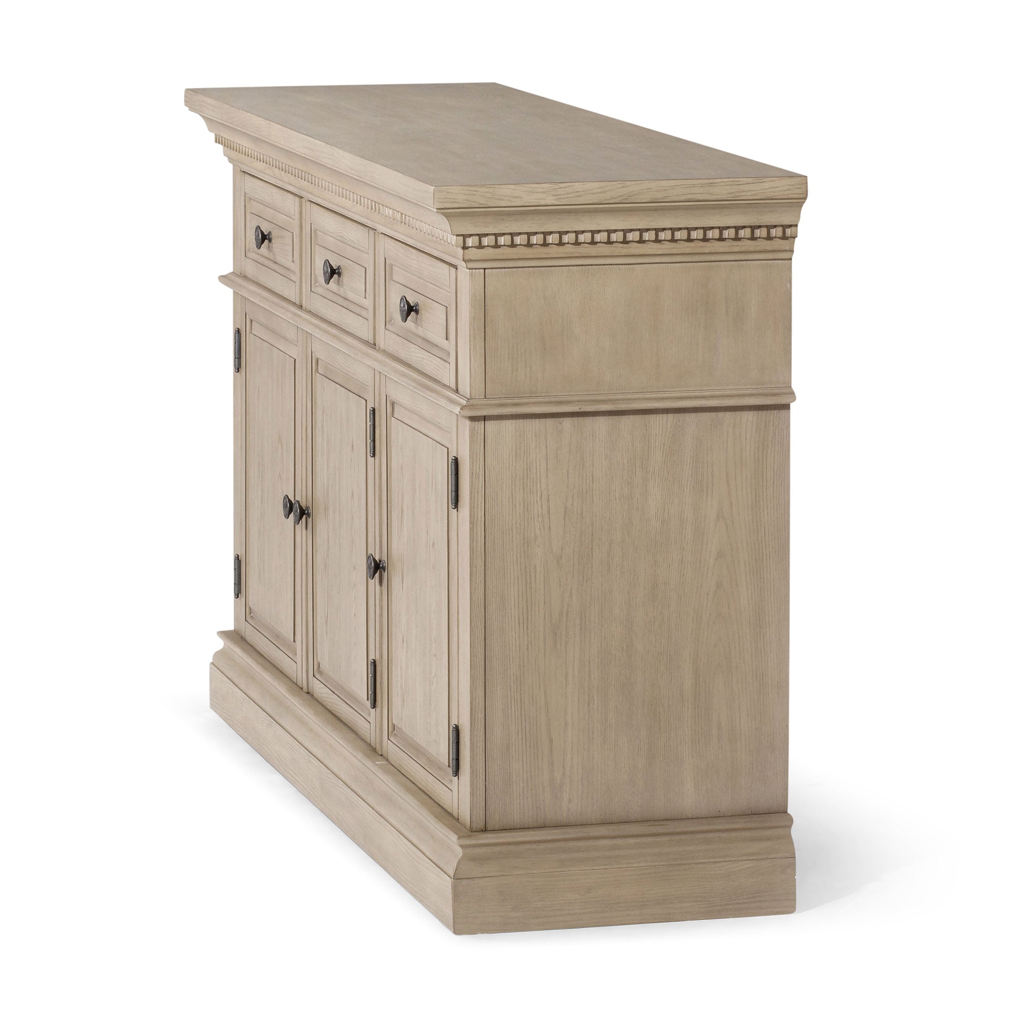 Theo Classical Wooden Sideboard in Antiqued Grey Finish in Cabinets by Maven Lane