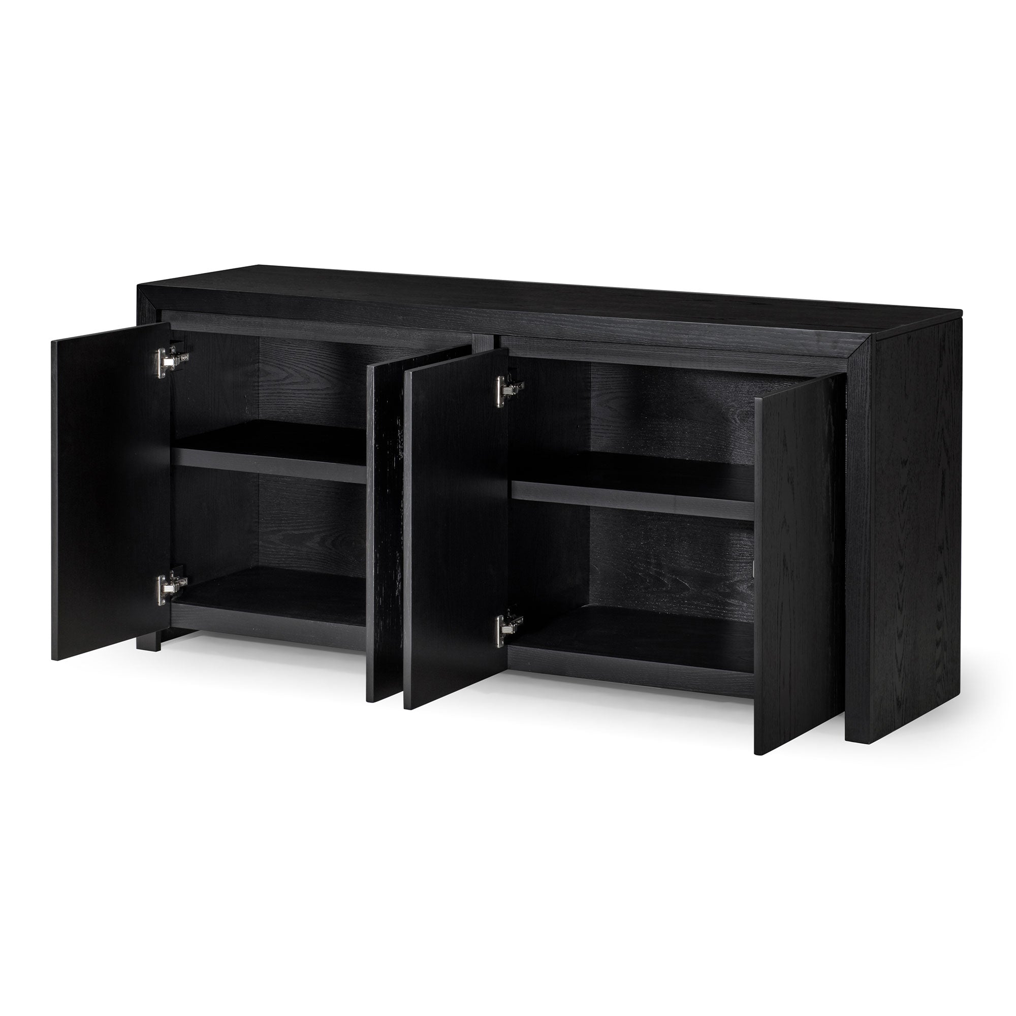 Iris Contemporary Wooden Sideboard in Refined Black Finish in Cabinets by Maven Lane