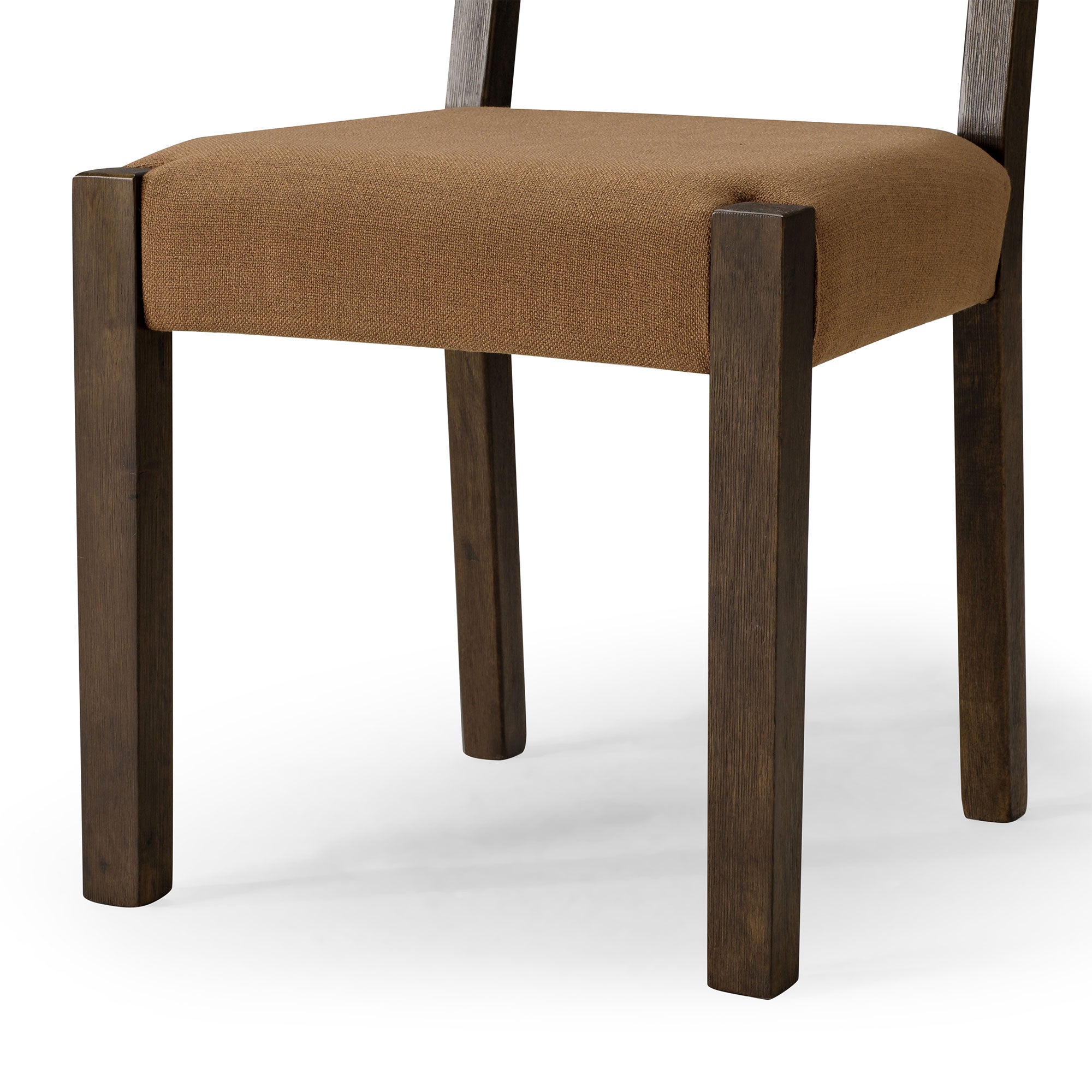Willow Organic Wooden Dining Chair in Weathered Brown Finish with Clay Canvas Fabric Upholstery, Set of 2 in Dining Furniture by Maven Lane