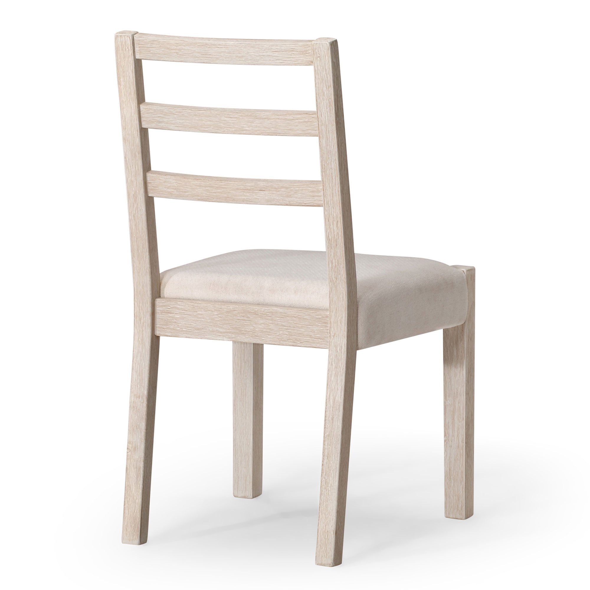 Willow Organic Wooden Dining Chair in Weathered White Finish with Cream Weave Fabric Upholstery, Set of 2 in Dining Furniture by Maven Lane