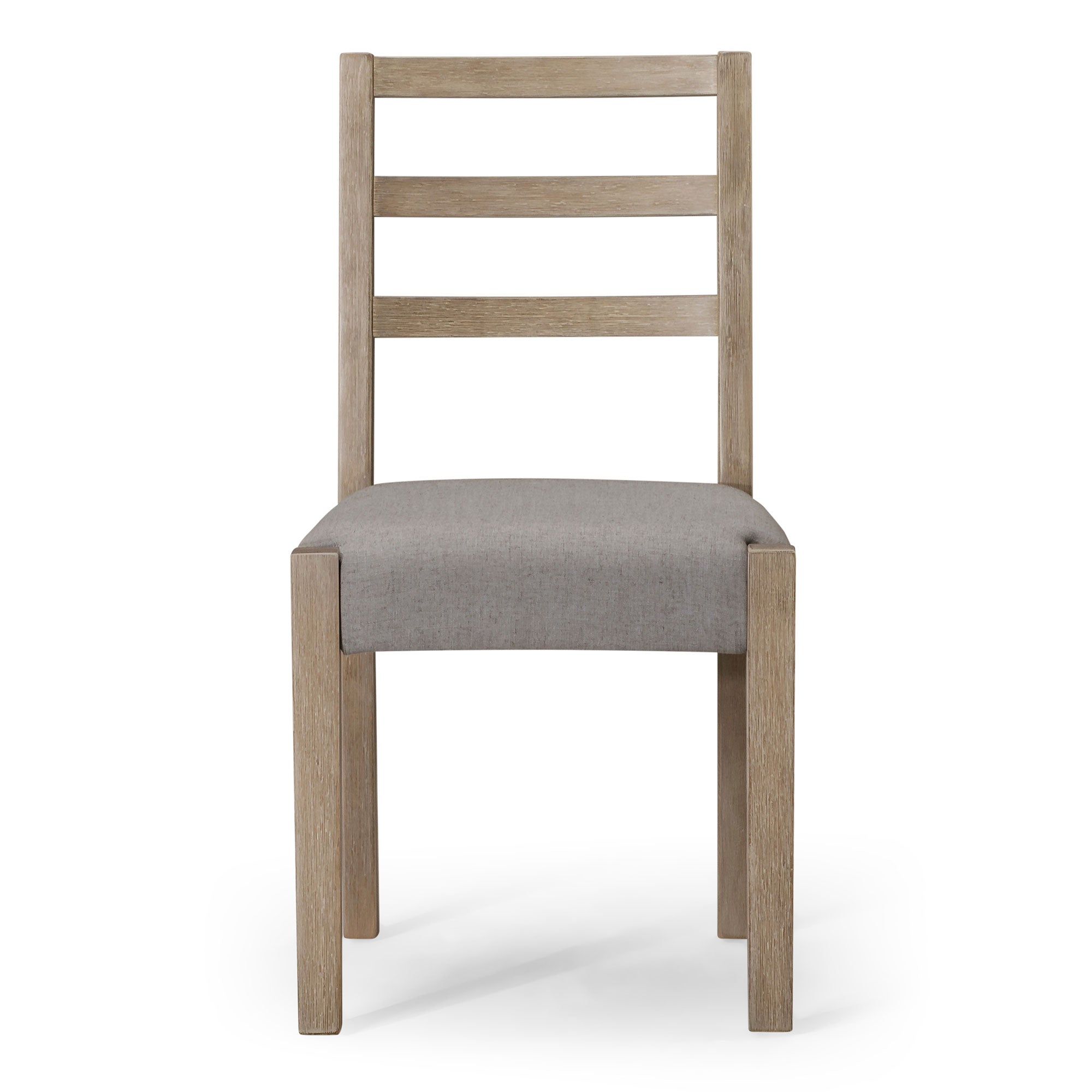 Willow Organic Wooden Dining Chair in Weathered Grey Finish with Slate Linen Fabric Upholstery, Set of 2 in Dining Furniture by Maven Lane