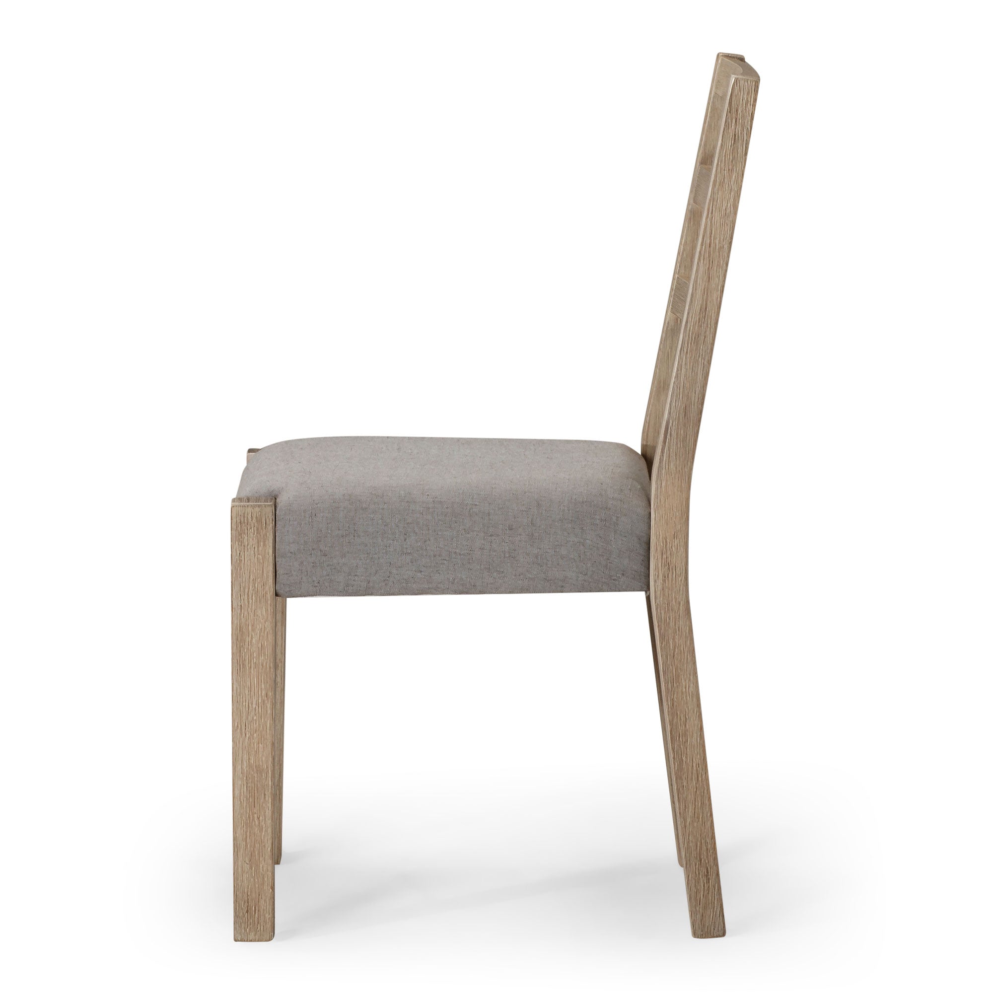 Willow Organic Wooden Dining Chair in Weathered Grey Finish with Slate Linen Fabric Upholstery, Set of 2 in Dining Chair by Maven Lane
