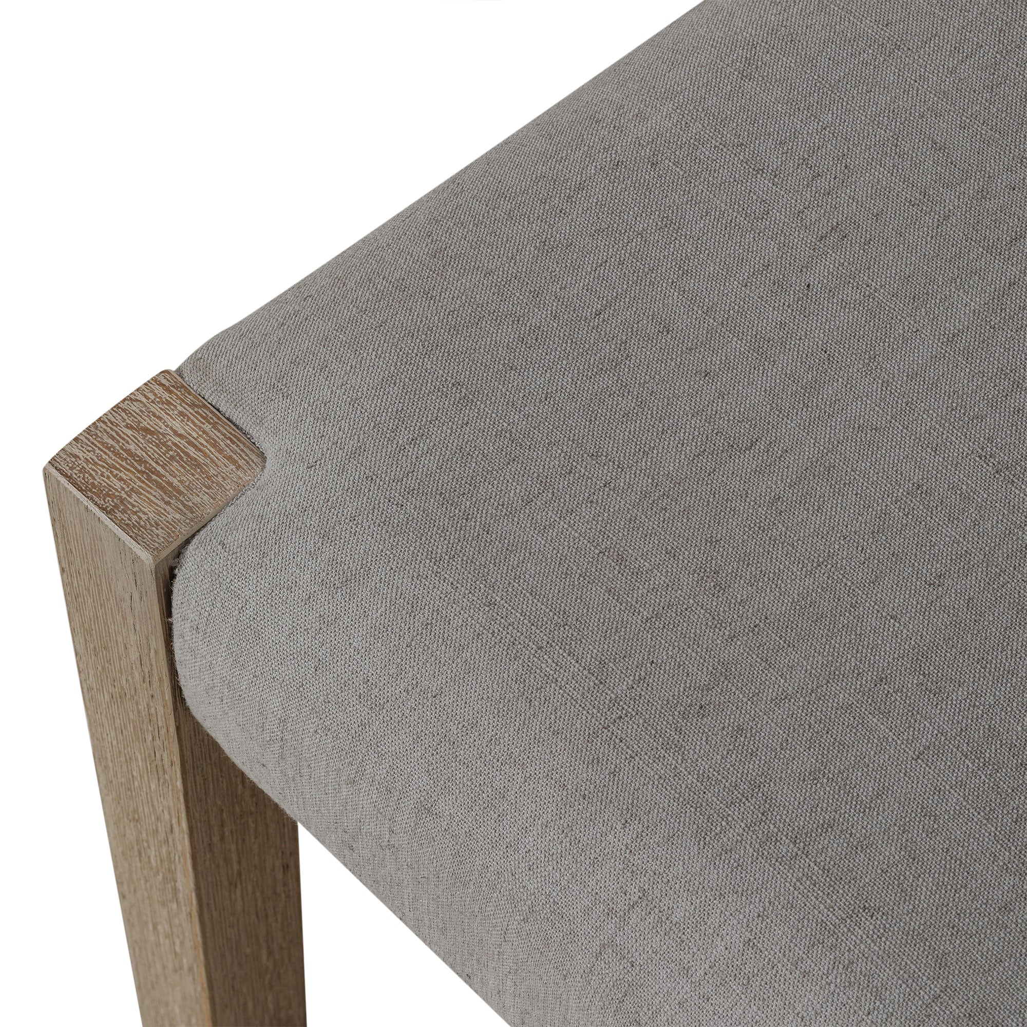Willow Organic Wooden Dining Chair in Weathered Grey Finish with Slate Linen Fabric Upholstery, Set of 2 in Dining Chair by Maven Lane