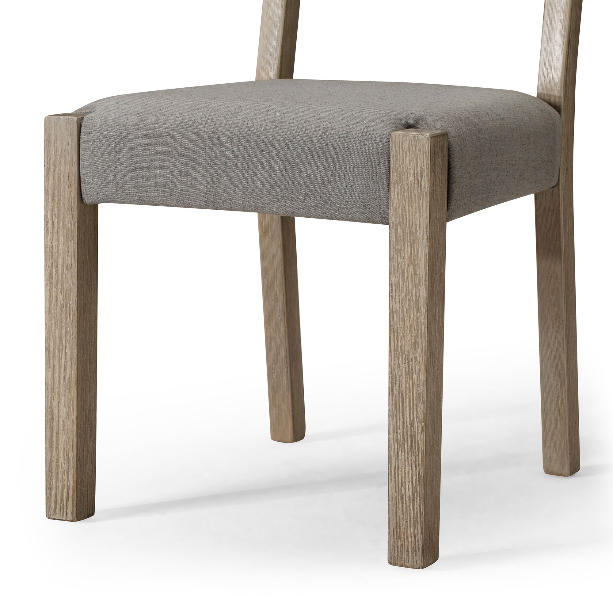 Willow Organic Wooden Dining Chair in Weathered Grey Finish with Slate Linen Fabric Upholstery, Set of 2 in Dining Furniture by Maven Lane