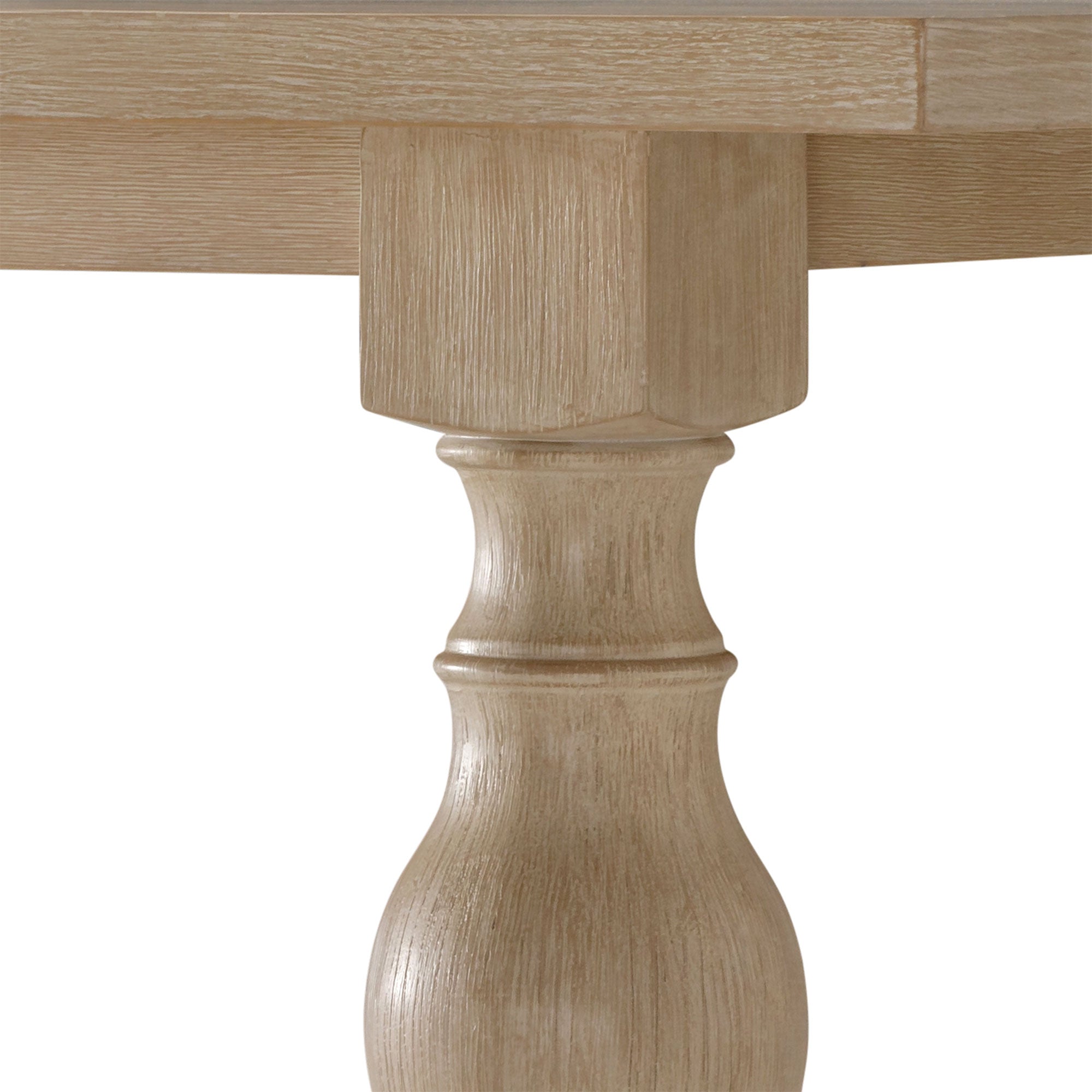 Leon Classical Wooden Dining Table in Antiqued White Finish in Dining Furniture by Maven Lane
