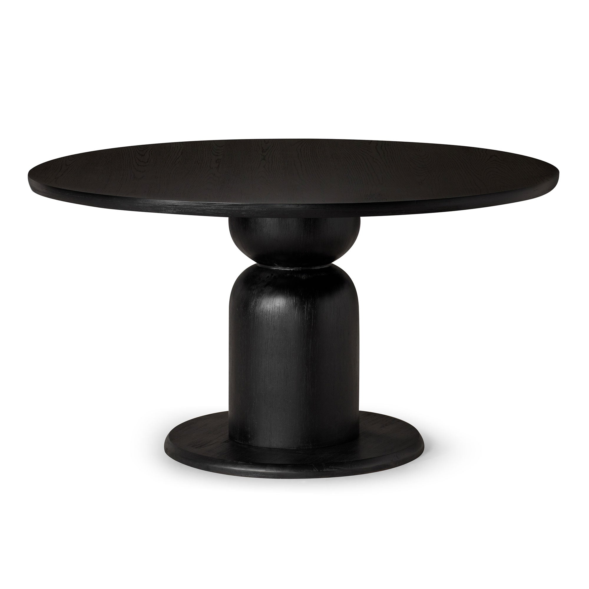 Mila Contemporary Round Wooden Dining Table in Refined Black Finish in Dining Furniture by Maven Lane