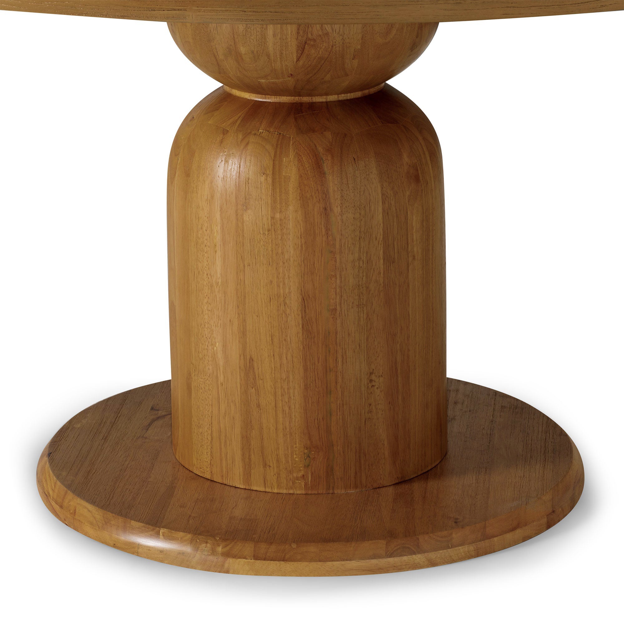 Mila Contemporary Round Wooden Dining Table in Refined Natural Finish in Dining Furniture by Maven Lane