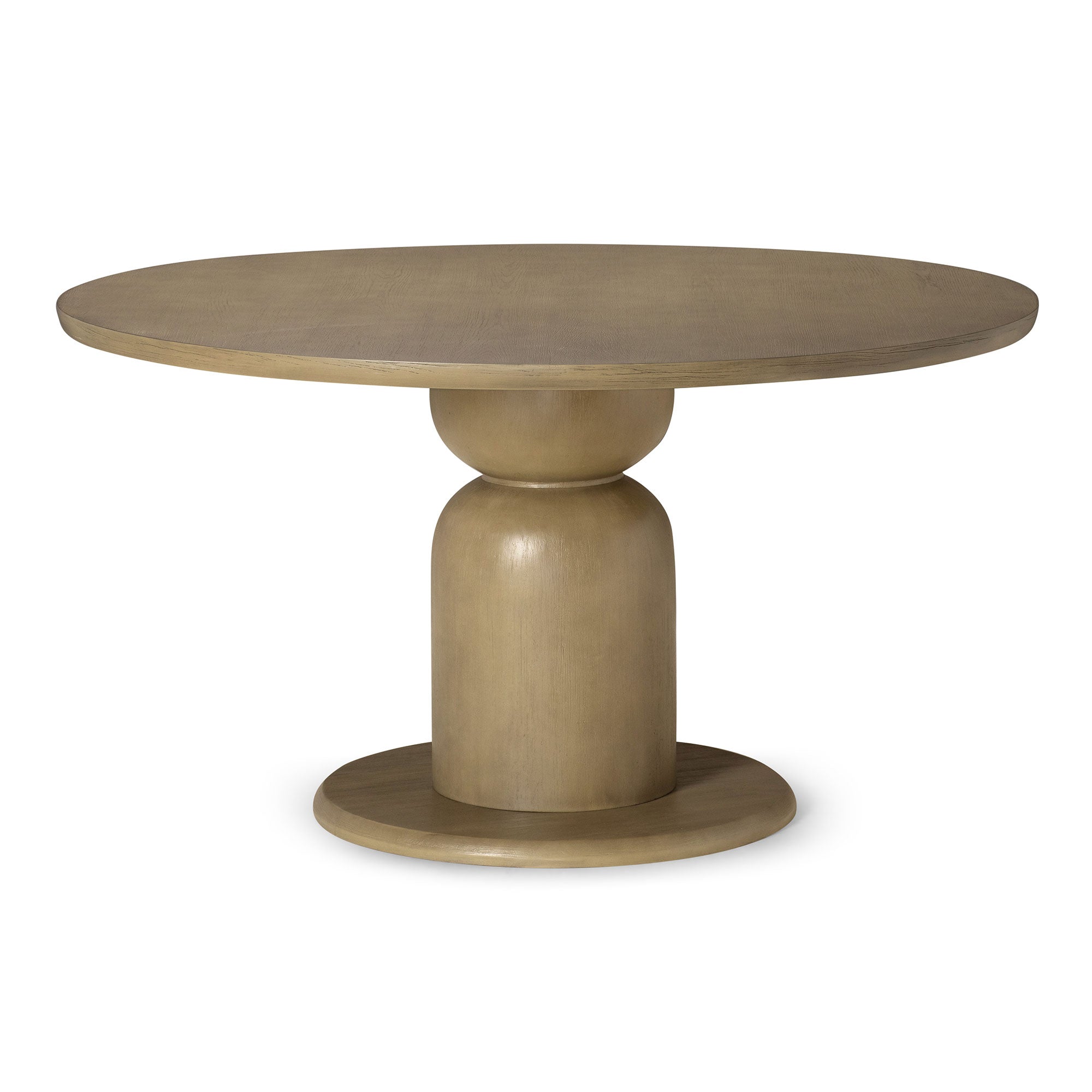 Mila Contemporary Round Wooden Dining Table in Refined Grey Finish in Dining Furniture by Maven Lane