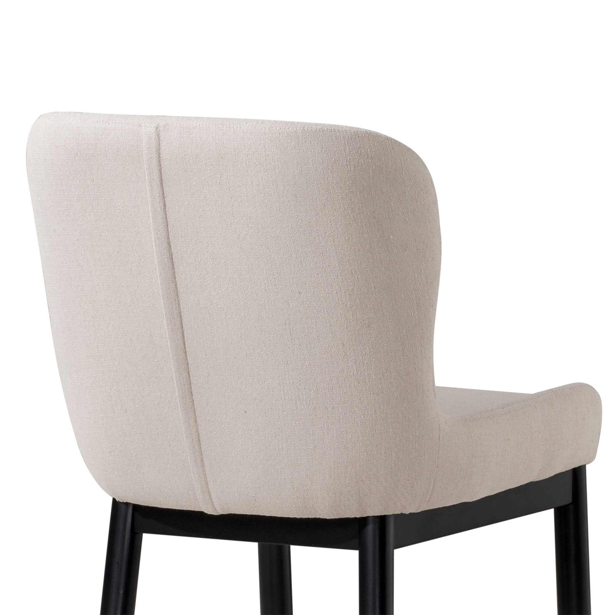 Gia Contemporary Wooden Dining Chair in Refined Black Finish with Dove Weave Fabric Upholstery, Set of 2 in Dining Furniture by Maven Lane