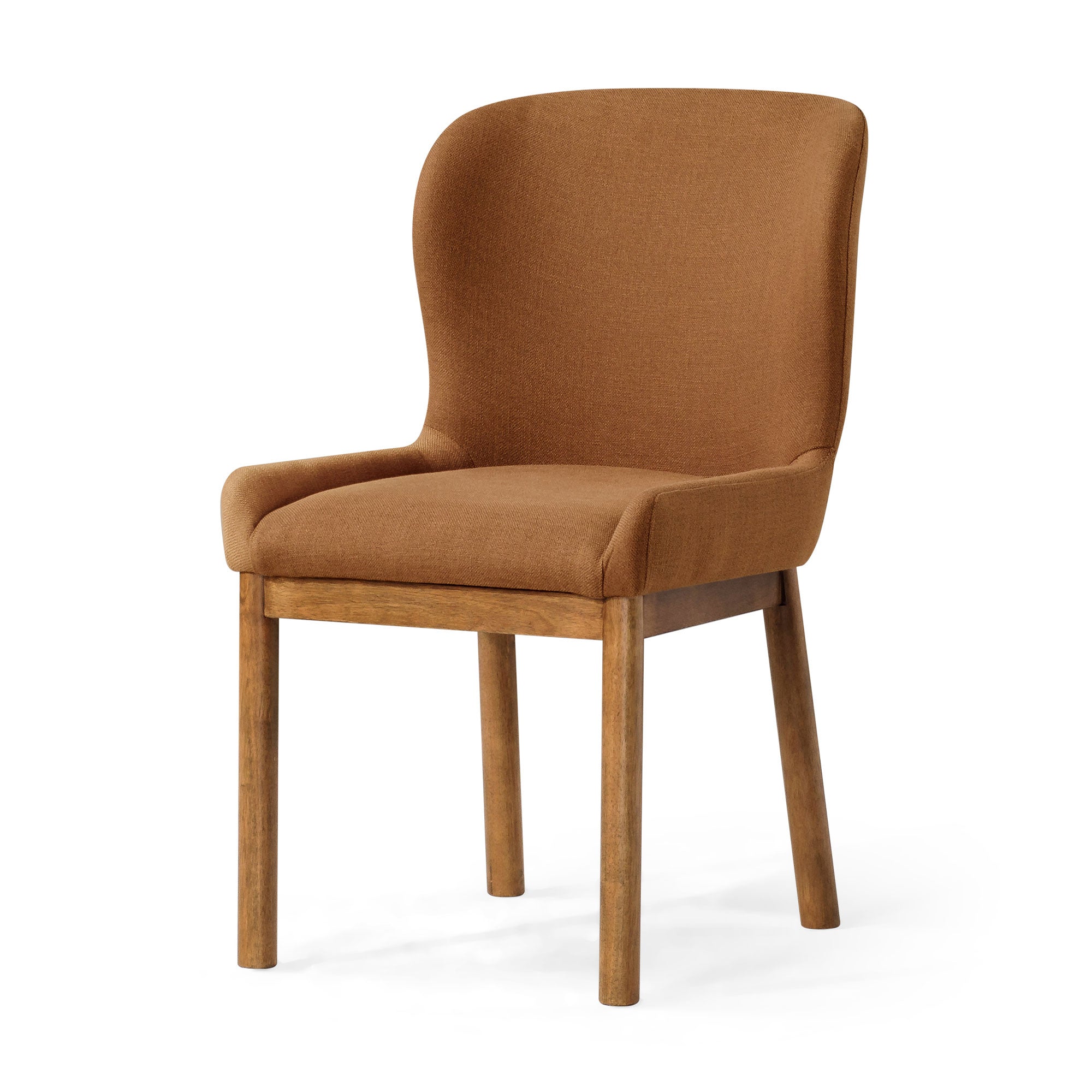 Gia Contemporary Wooden Dining Chair in Refined Brown Finish w/ Clay Canvas Fabric Upholstery in Maven Lane by Maven Lane