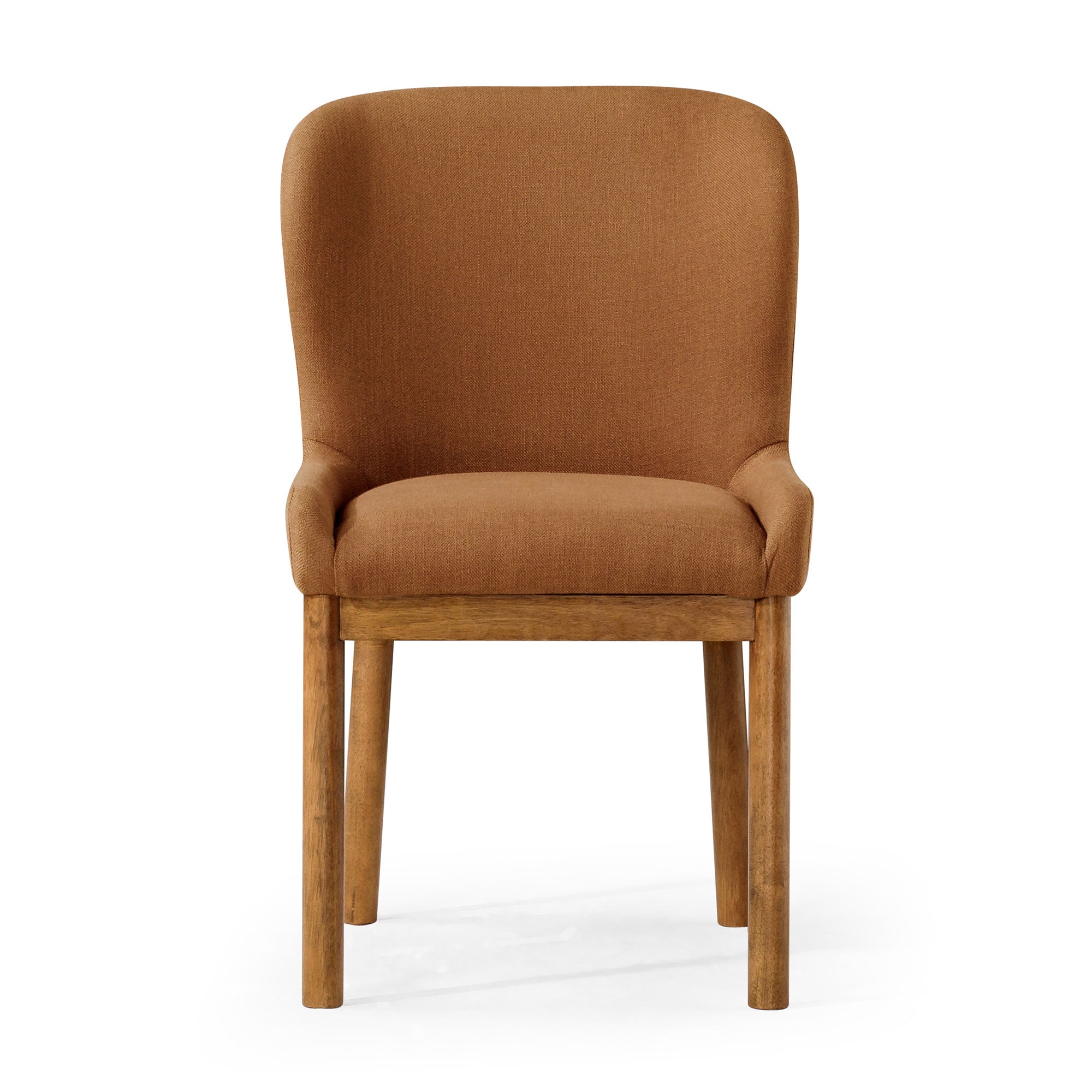 Gia Contemporary Wooden Dining Chair in Refined Brown Finish w/ Clay Canvas Fabric Upholstery in Maven Lane by Maven Lane