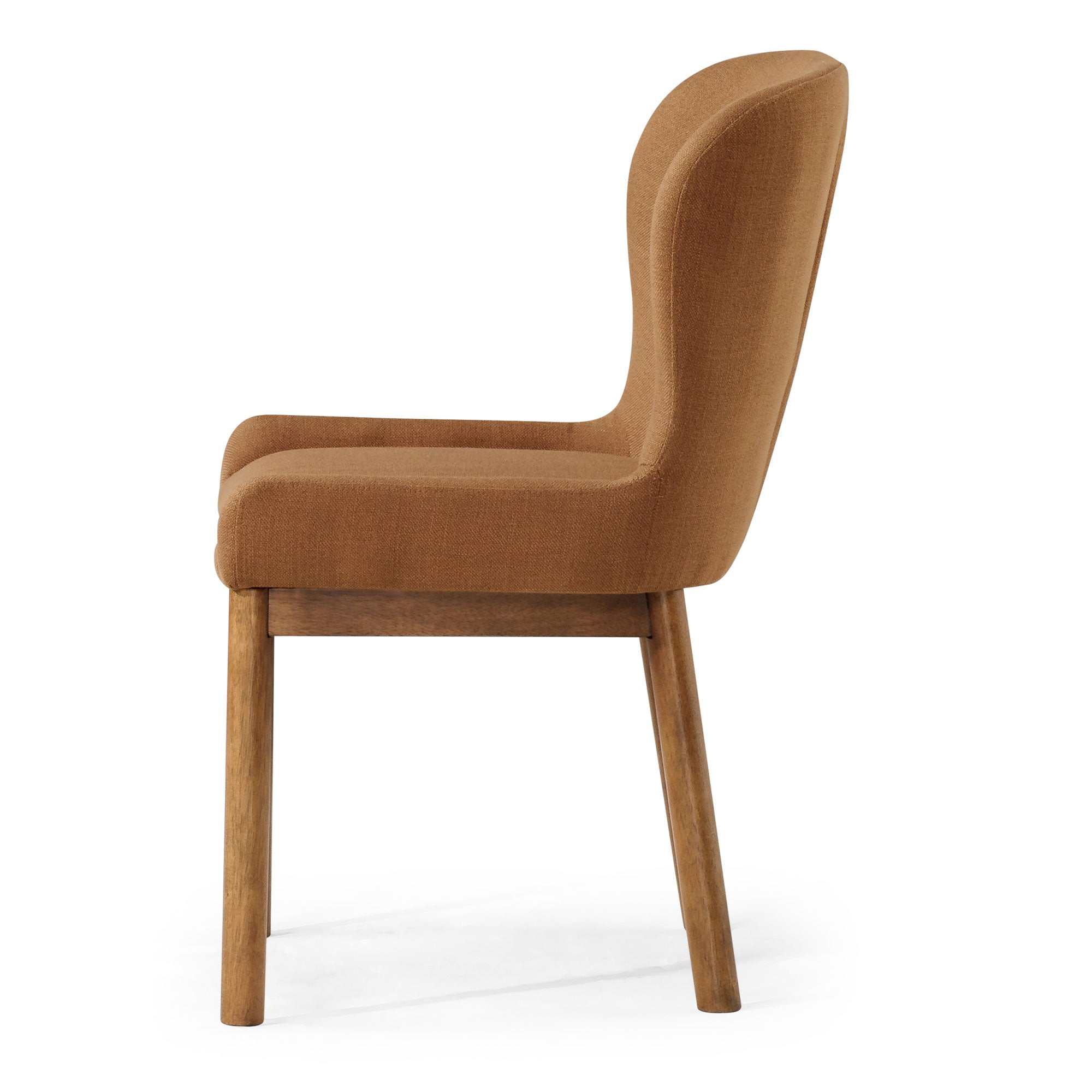 Gia Contemporary Wooden Dining Chair in Refined Brown Finish w/ Clay Canvas Fabric Upholstery in Maven Lane by Maven Lane