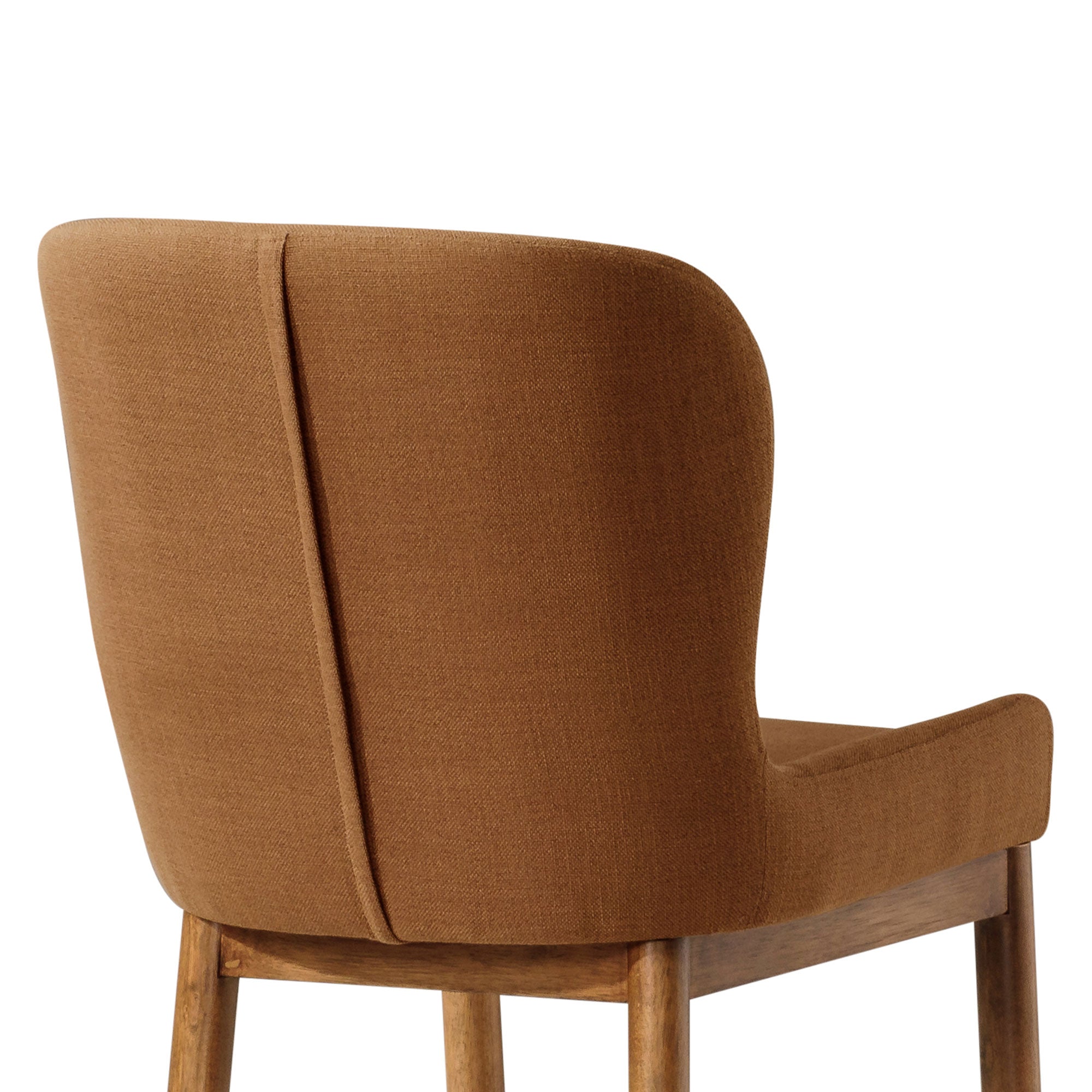 Gia Contemporary Wooden Dining Chair in Refined Brown Finish w/ Clay Canvas Fabric Upholstery in Maven Lane by Maven Lane