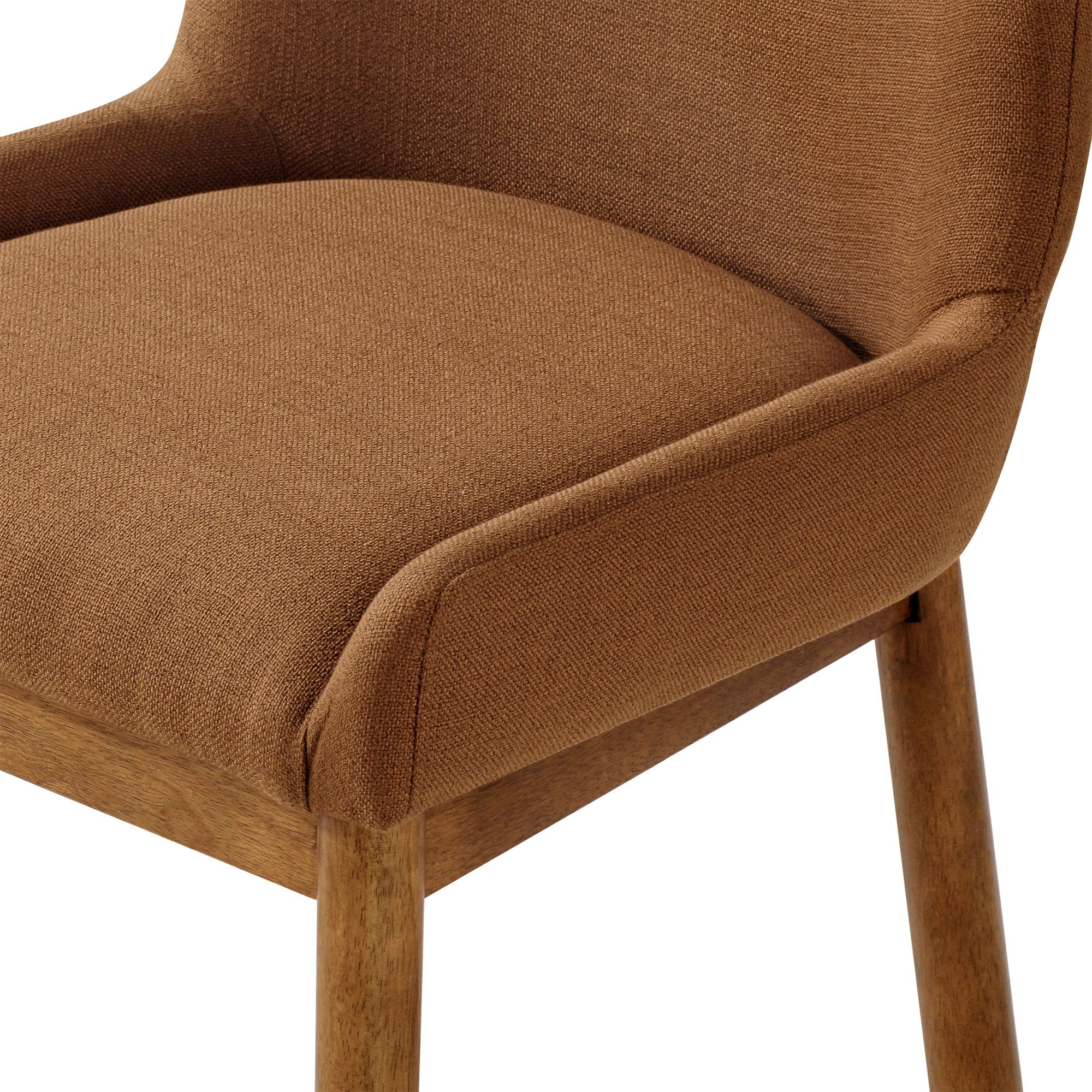 Gia Contemporary Wooden Dining Chair in Refined Brown Finish w/ Clay Canvas Fabric Upholstery in Maven Lane by Maven Lane