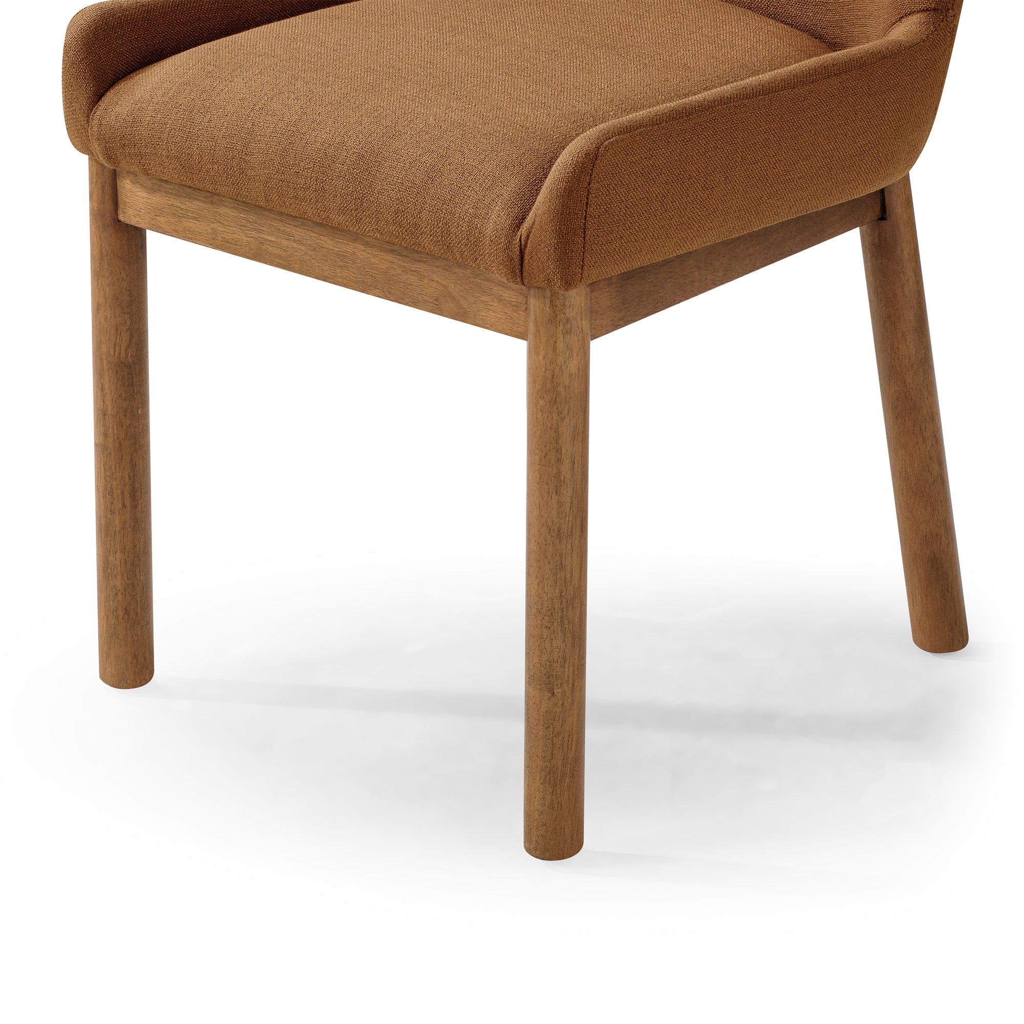 Gia Contemporary Wooden Dining Chair in Refined Brown Finish w/ Clay Canvas Fabric Upholstery in Maven Lane by Maven Lane