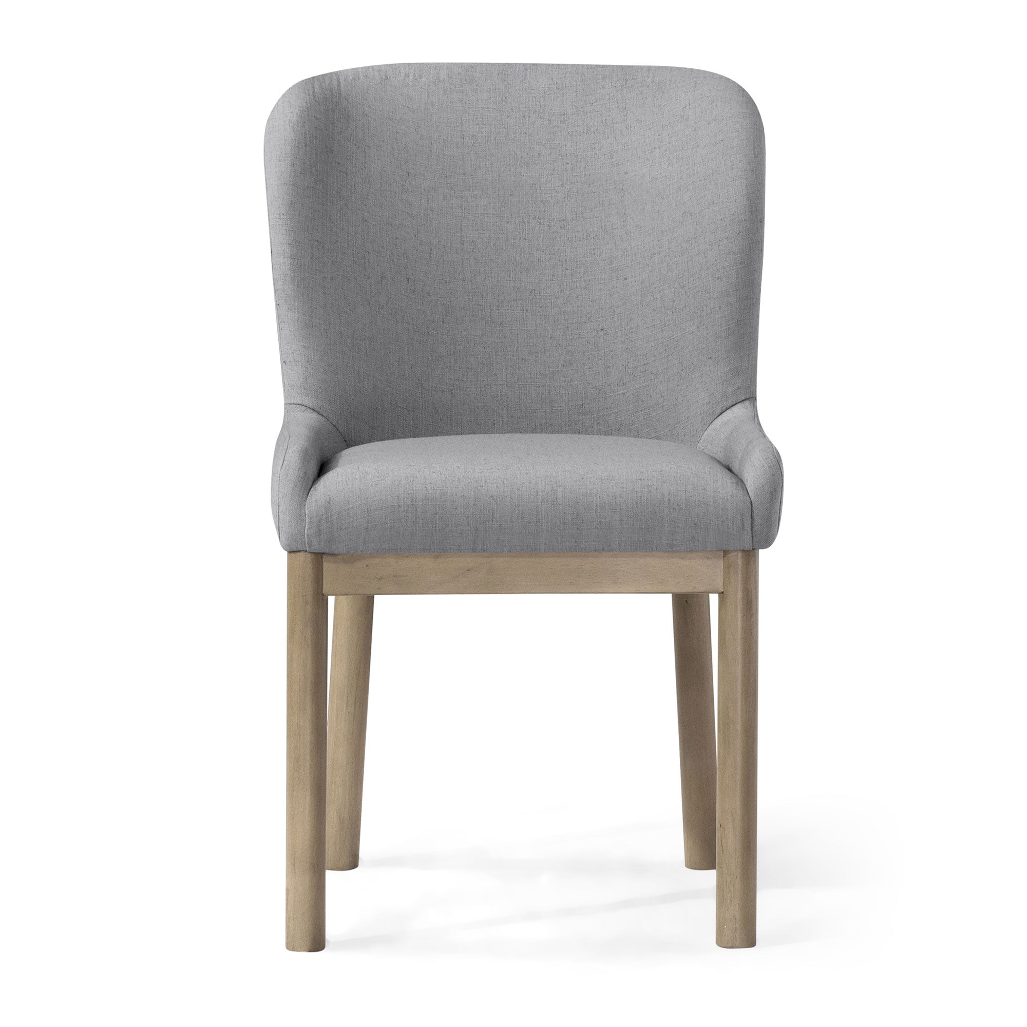 Gia Contemporary Wooden Dining Chair in Refined Grey Finish with Taupe Linen Fabric Upholstery, Set of 2 in Dining Furniture by Maven Lane