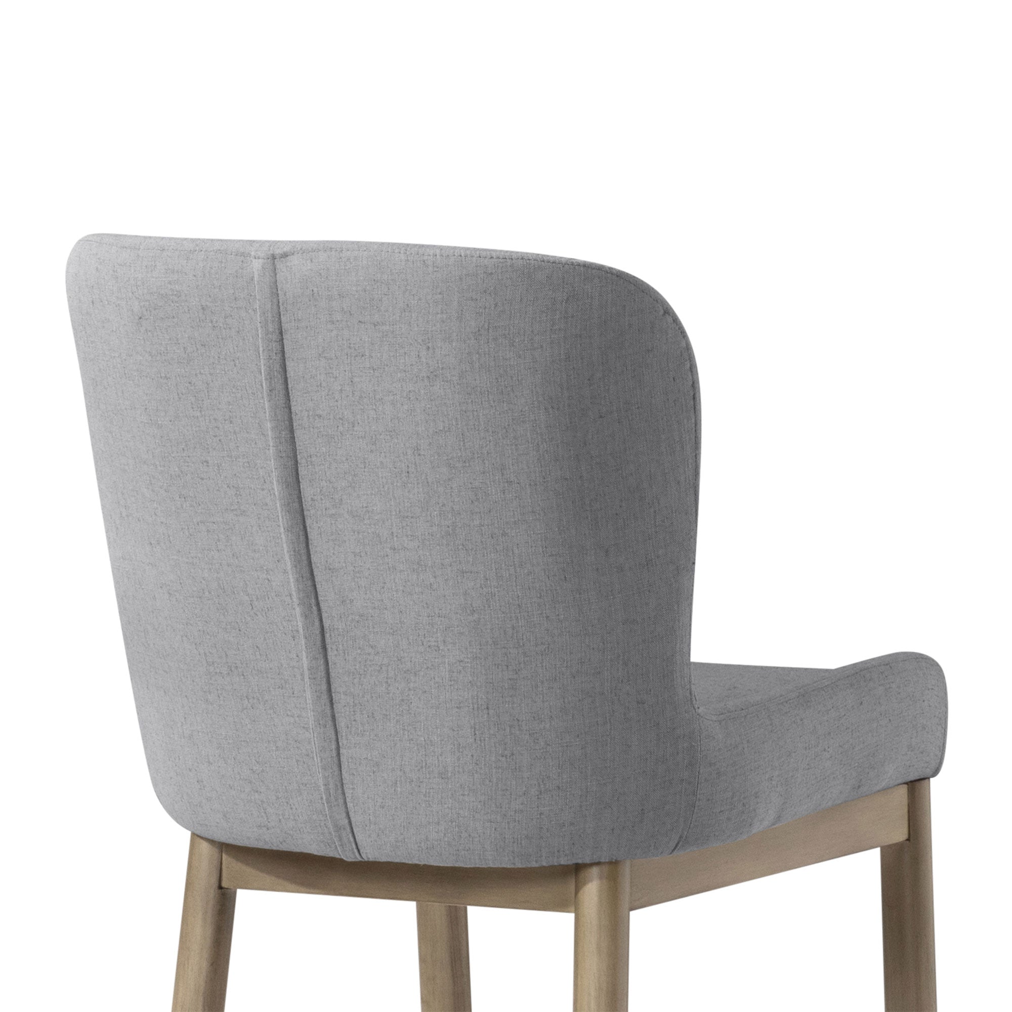 Gia Contemporary Wooden Dining Chair in Refined Grey Finish with Taupe Linen Fabric Upholstery in Maven Lane by Maven Lane