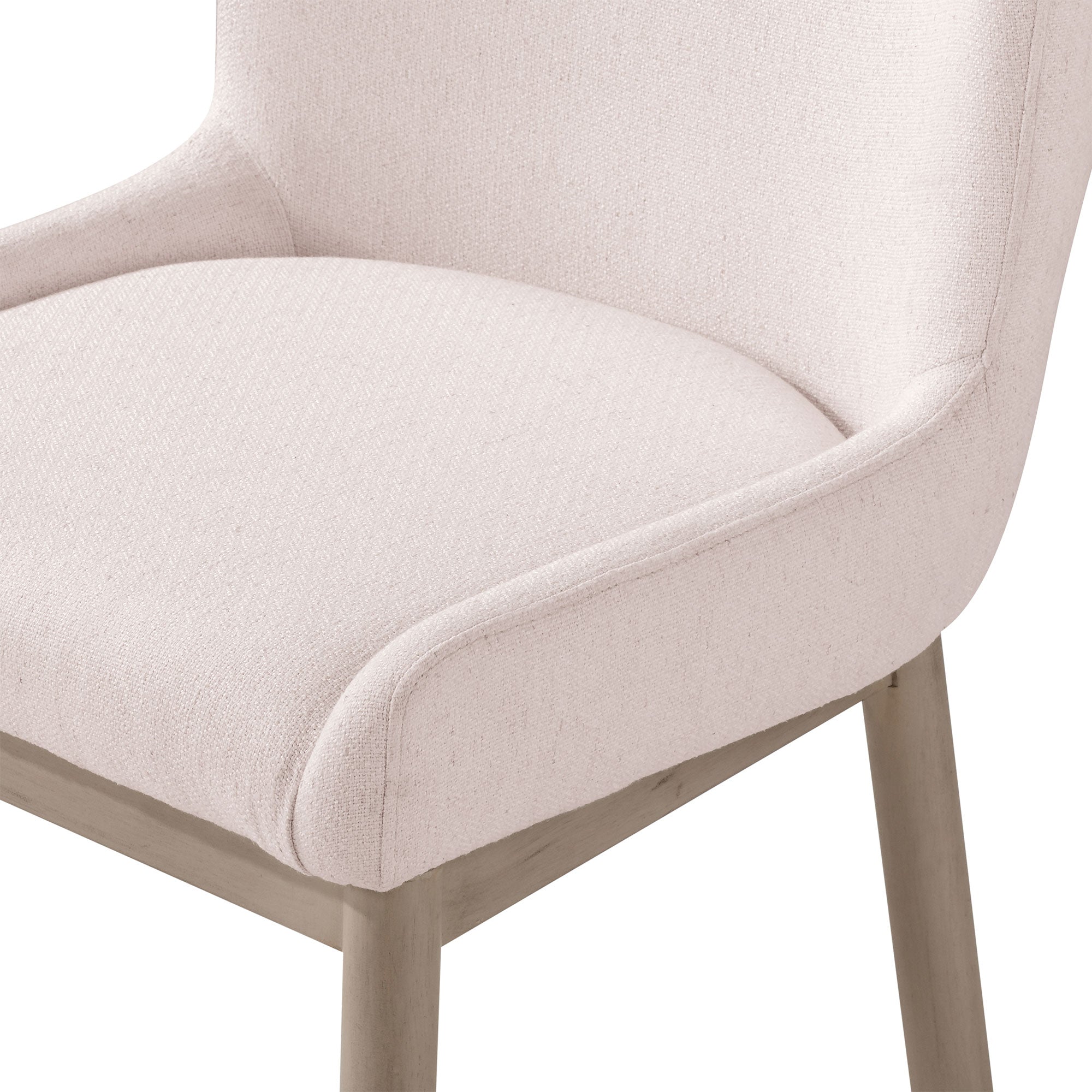 Gia Contemporary Wooden Dining Chair in Refined White Finish with Cream Weave Fabric Upholstery, Set of 2 in Dining Furniture by Maven Lane