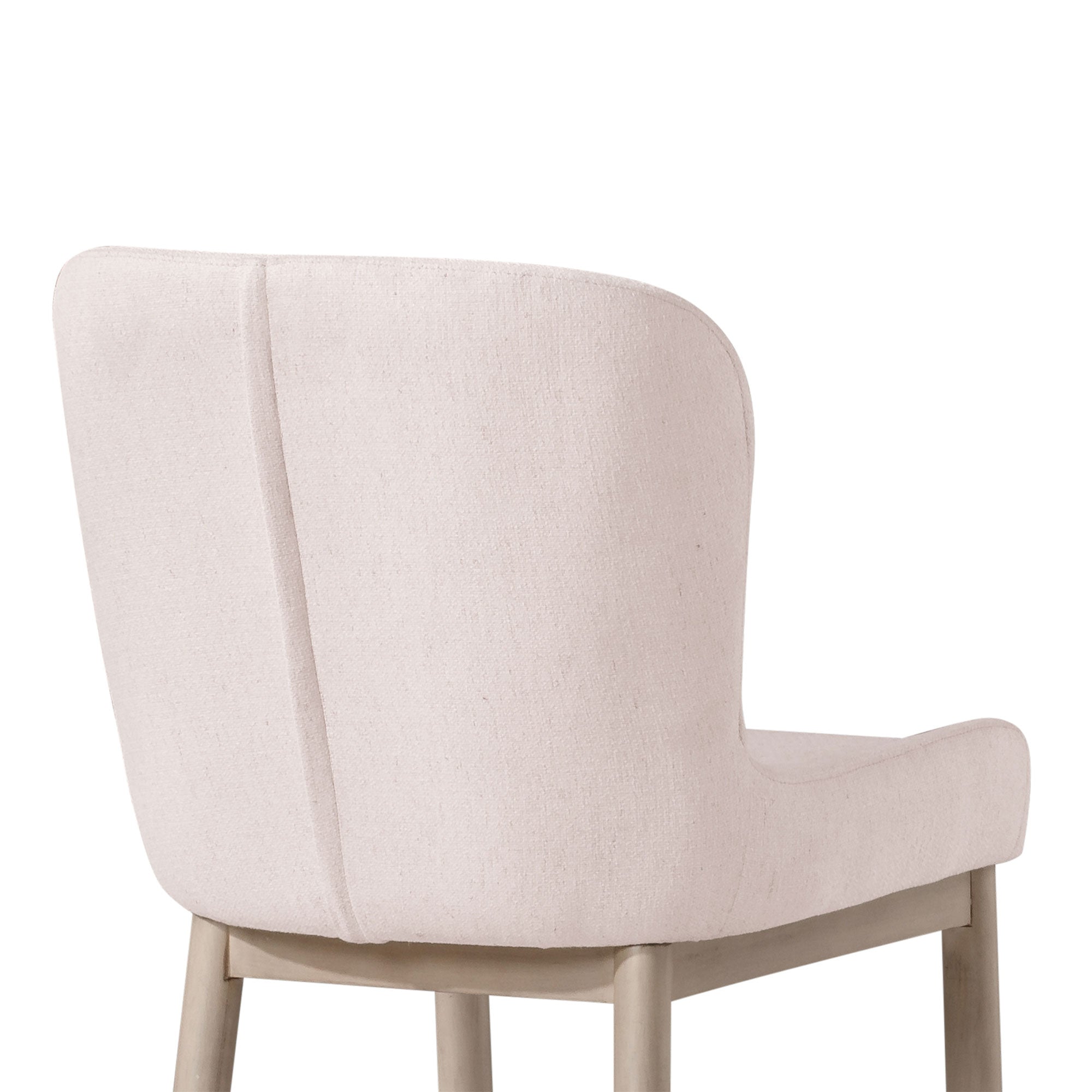 Gia Contemporary Wooden Dining Chair in Refined White Finish with Cream Weave Fabric Upholstery, Set of 2 in Dining Furniture by Maven Lane