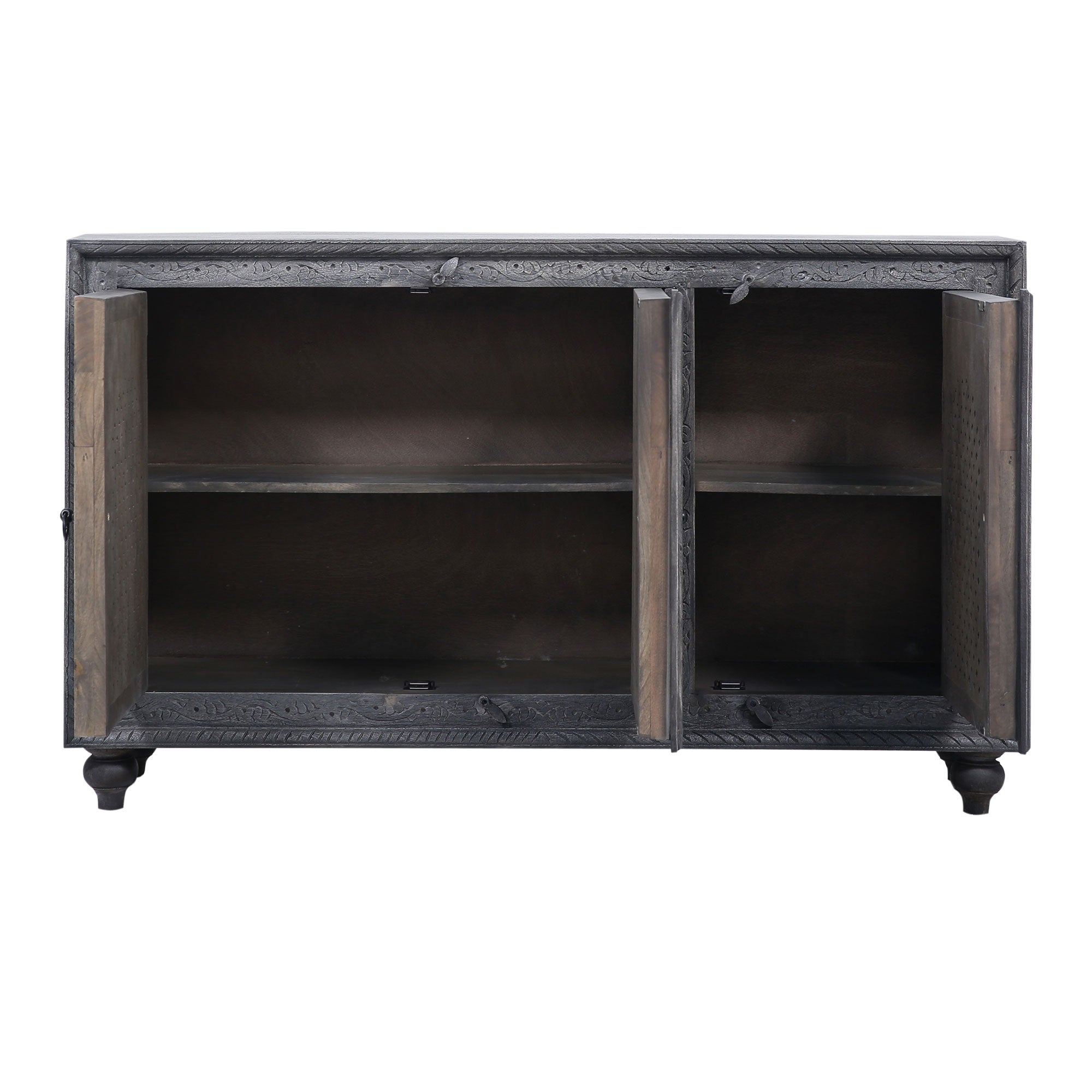 Patrin Nomad Wooden Sideboard in Distressed Grey Finish in Cabinets by VMI