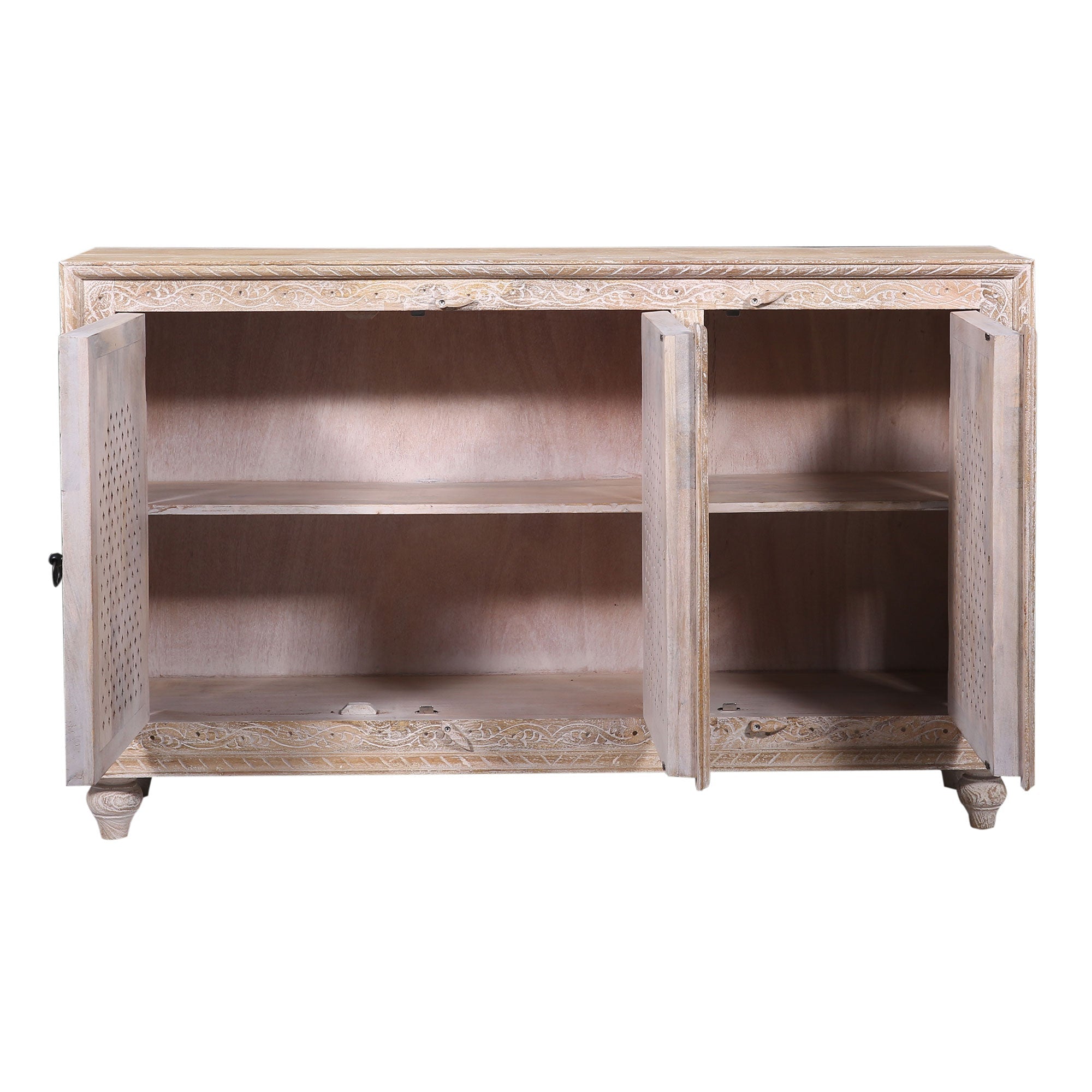 Patrin Nomad Wooden Sideboard in Distressed Natural Finish in Cabinets by VMI