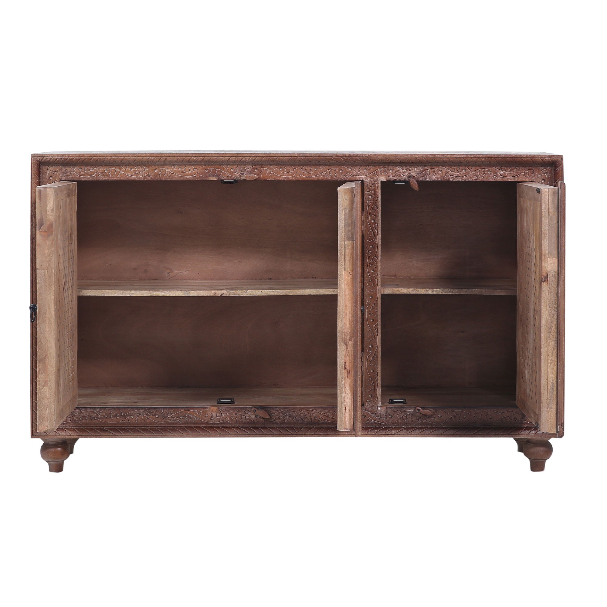 Patrin Nomad Wooden Sideboard in Distressed Brown Finish in Cabinets by VMInnovations