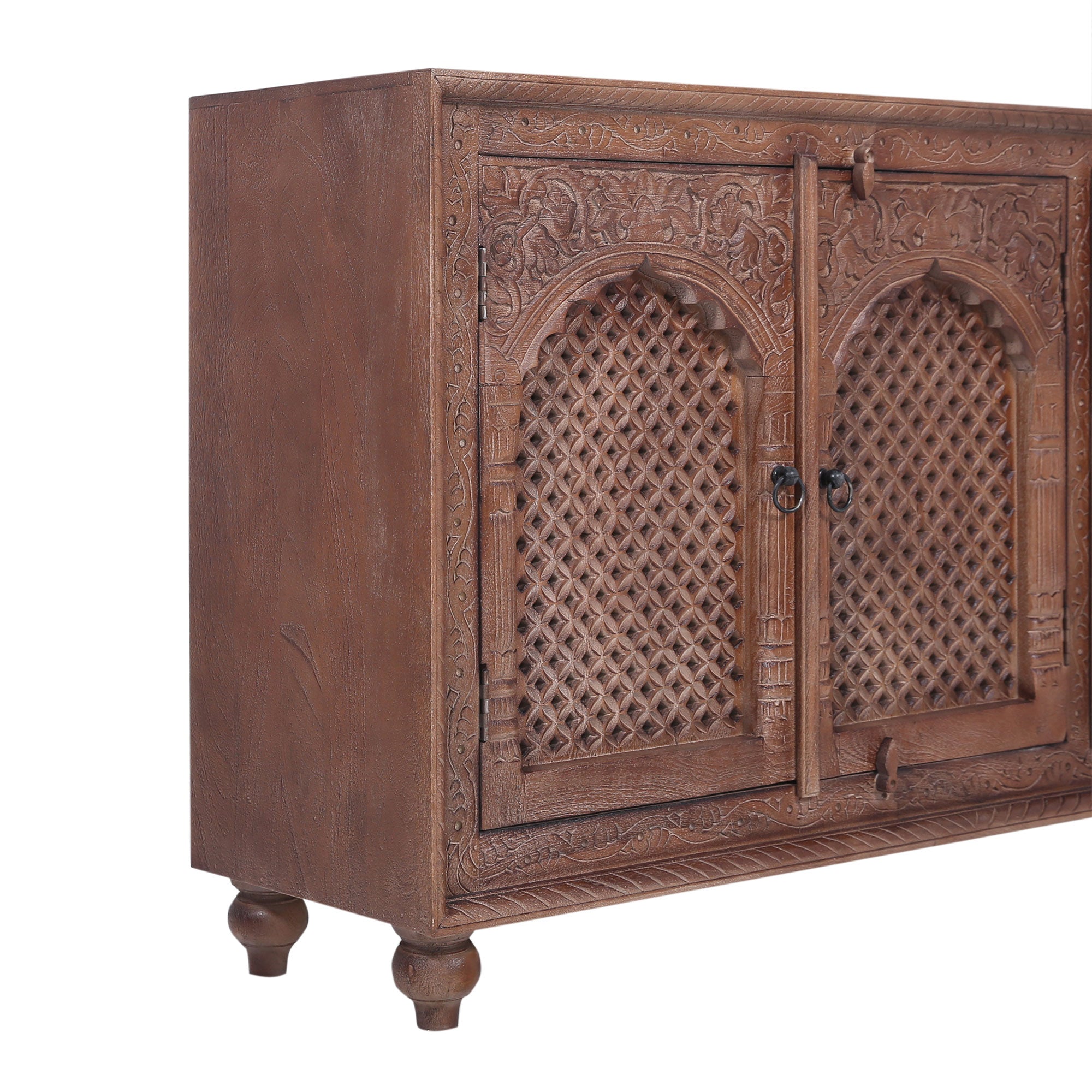 Patrin Nomad Wooden Sideboard in Distressed Brown Finish in Cabinets by VMInnovations
