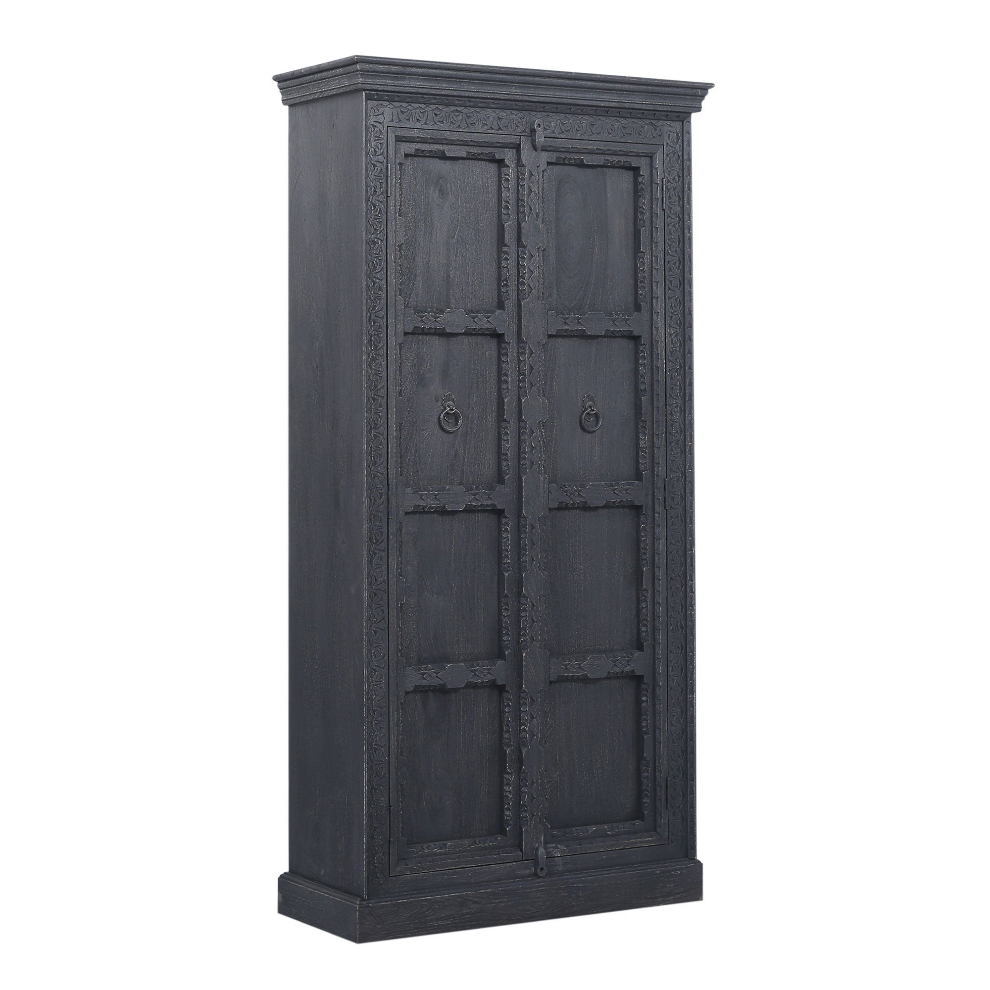Mahala Nomad Wooden Cabinet in Distressed Black Finish in Cabinets by VMInnovations