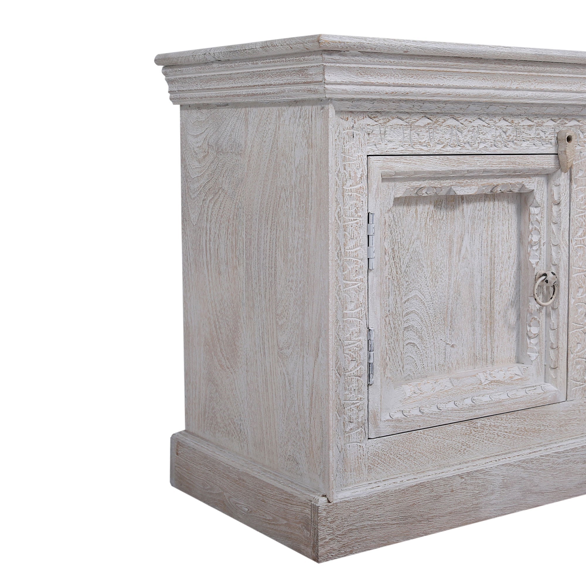 Mahala Nomad Wooden Media Unit in Distressed White Finish in Media Units by VMInnovations