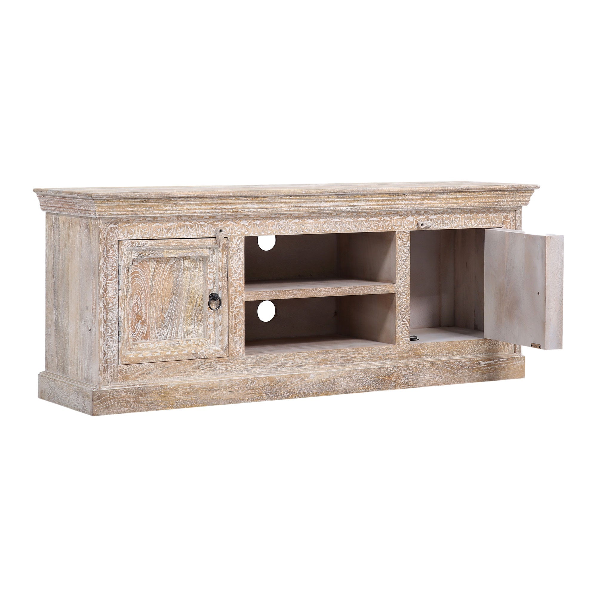 Mahala Nomad Wooden Media Unit in Distressed Natural Finish in Media Units by VMInnovations
