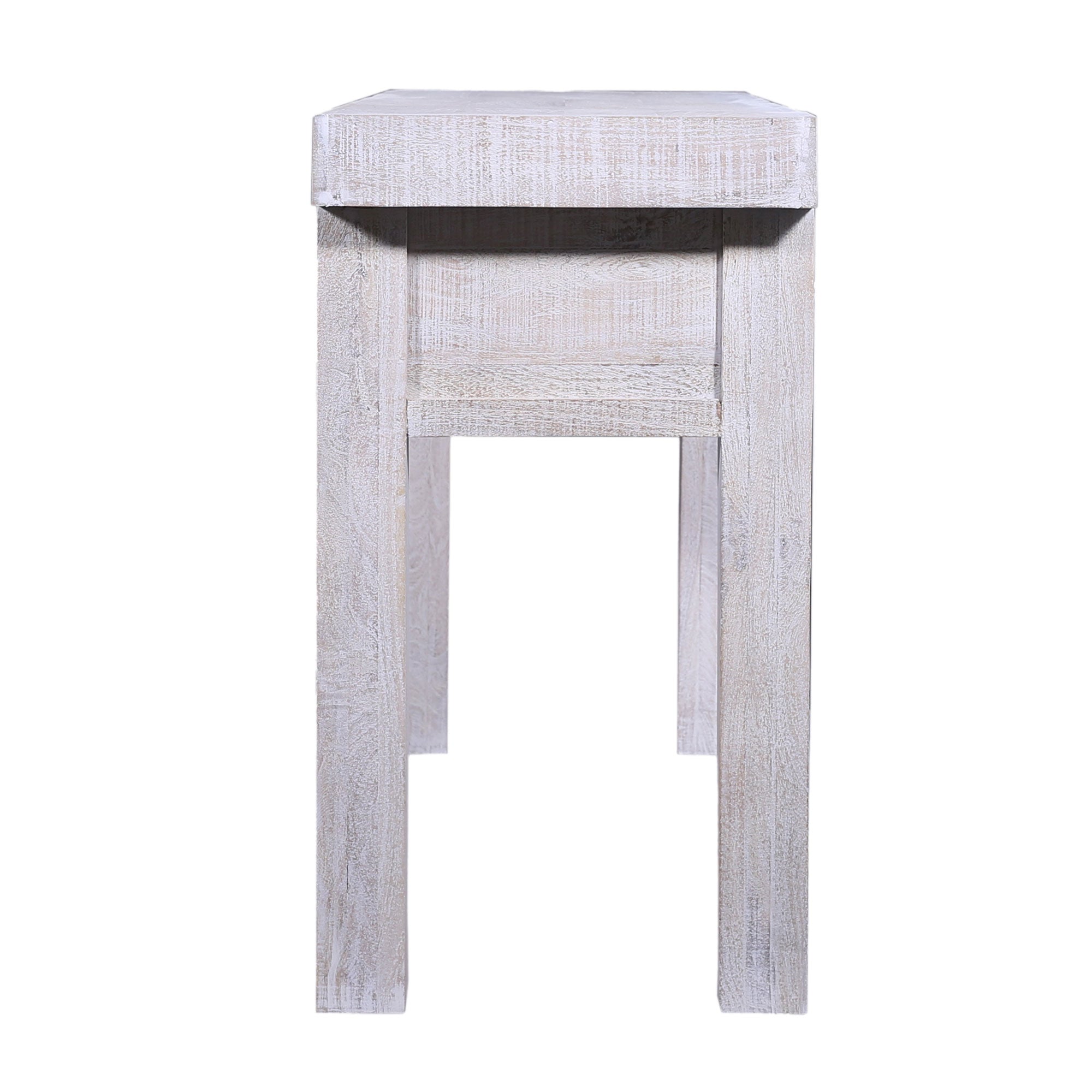 Veena Nomad Wooden Console Table in Distressed White Finish in Dining Furniture by VMInnovations