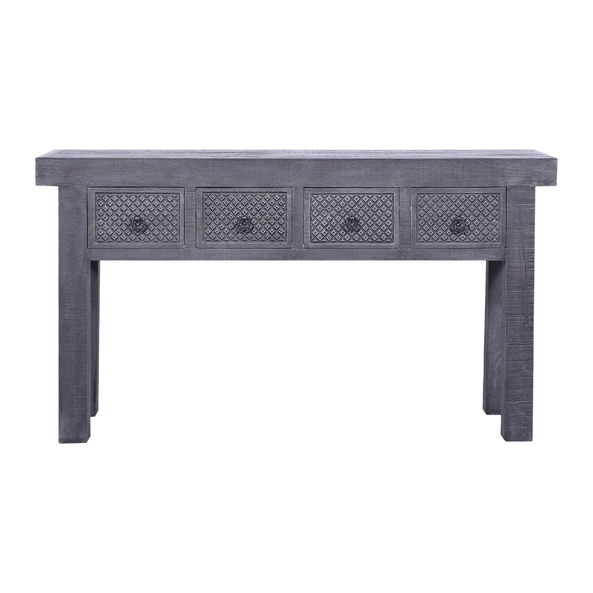 Veena Nomad Wooden Console Table in Distressed Grey Finish in Dining Furniture by VMInnovations