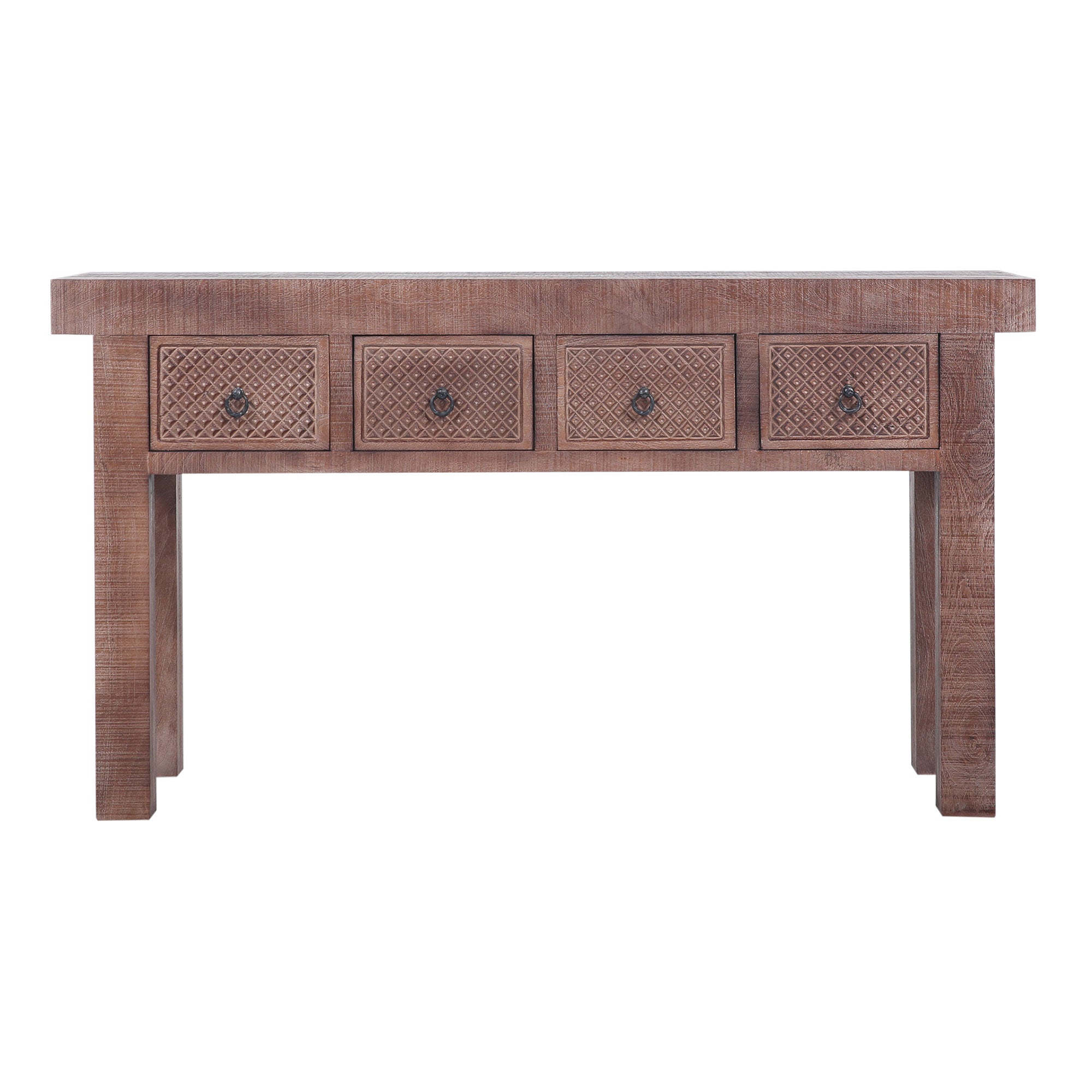 Veena Nomad Wooden Console Table in Distressed Brown Finish in Dining Furniture by VMInnovations
