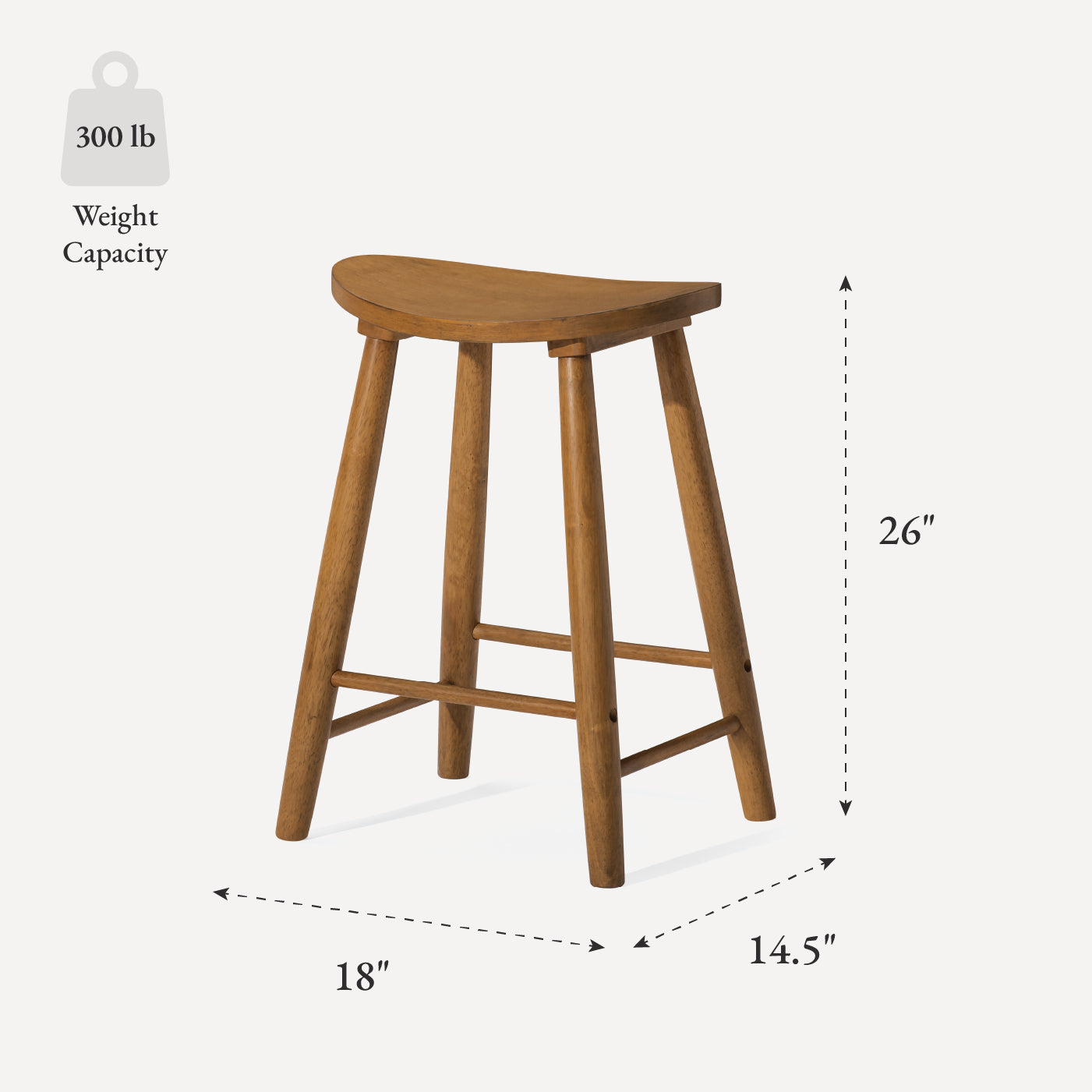 Luna Counter Height Kitchen Stool - Rustic Natural Wood Finish in Stools by Maven Lane