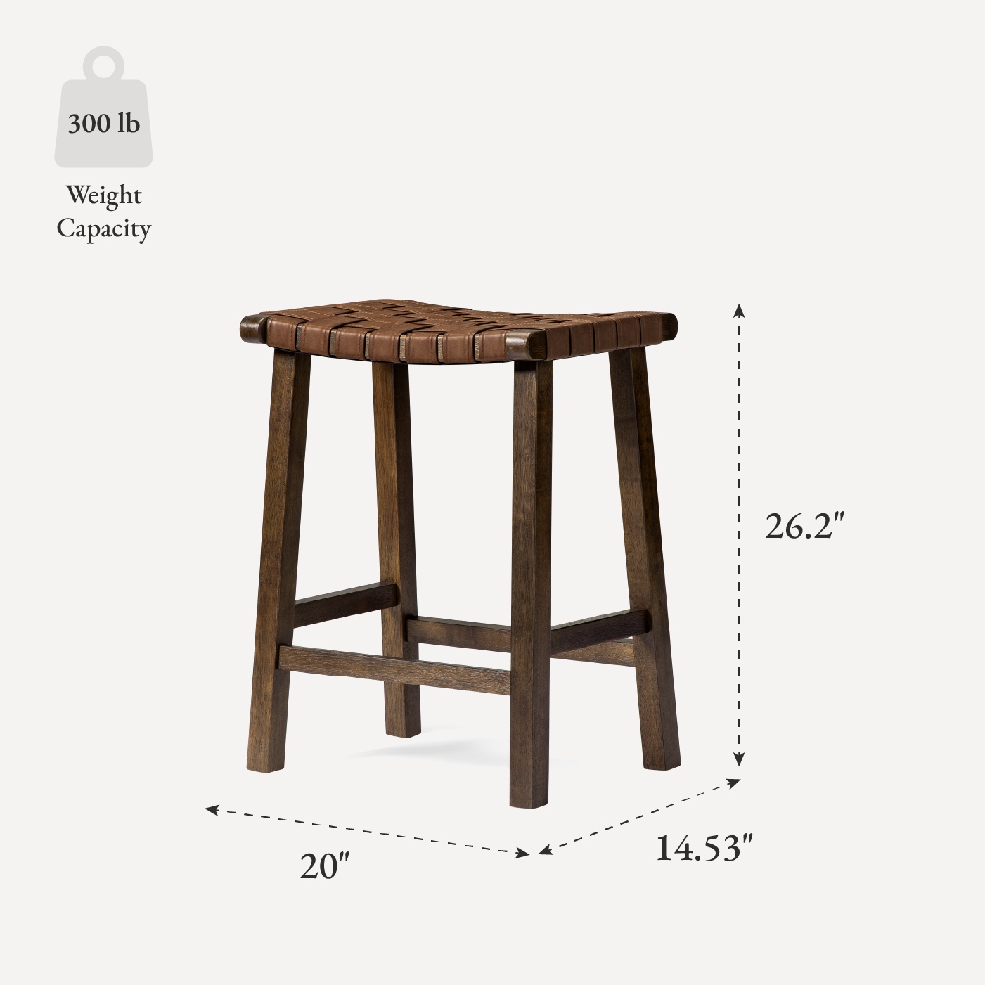 26" Noah backless counter height kitchen stool - aged brown finish with cocoa brown vegan leather in Stools by Maven Lane