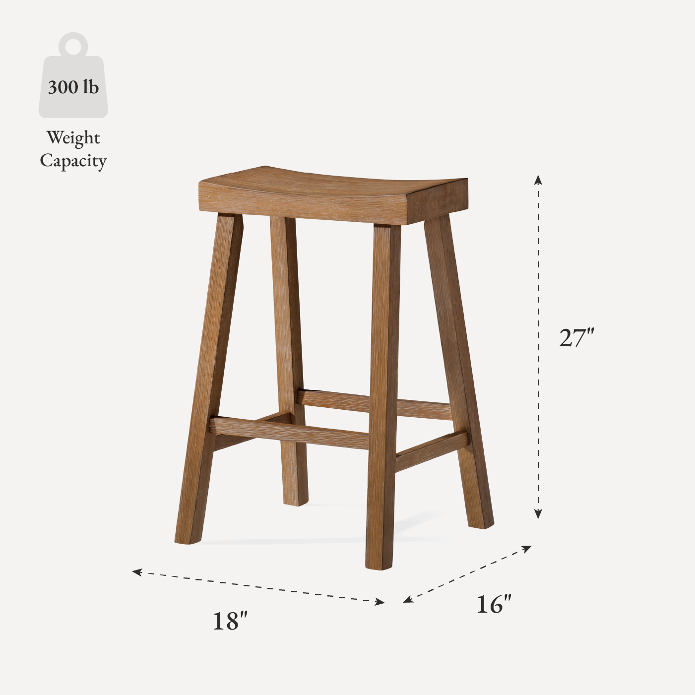 27" Vincent counter height kitchen stool - antiqued natural finish in Stools by Maven Lane
