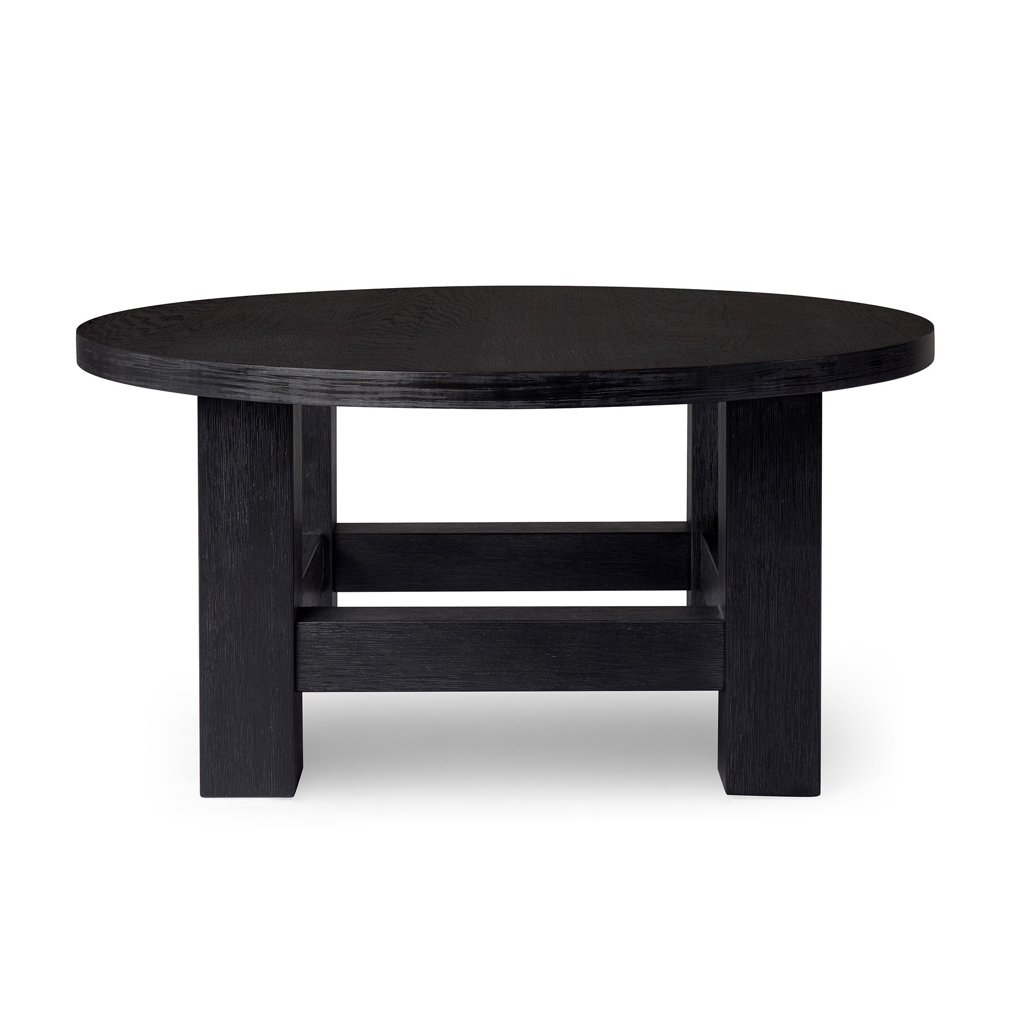 Marco Wooden Round Coffee Table in Aged Black Finish in Accent Tables by Maven Lane