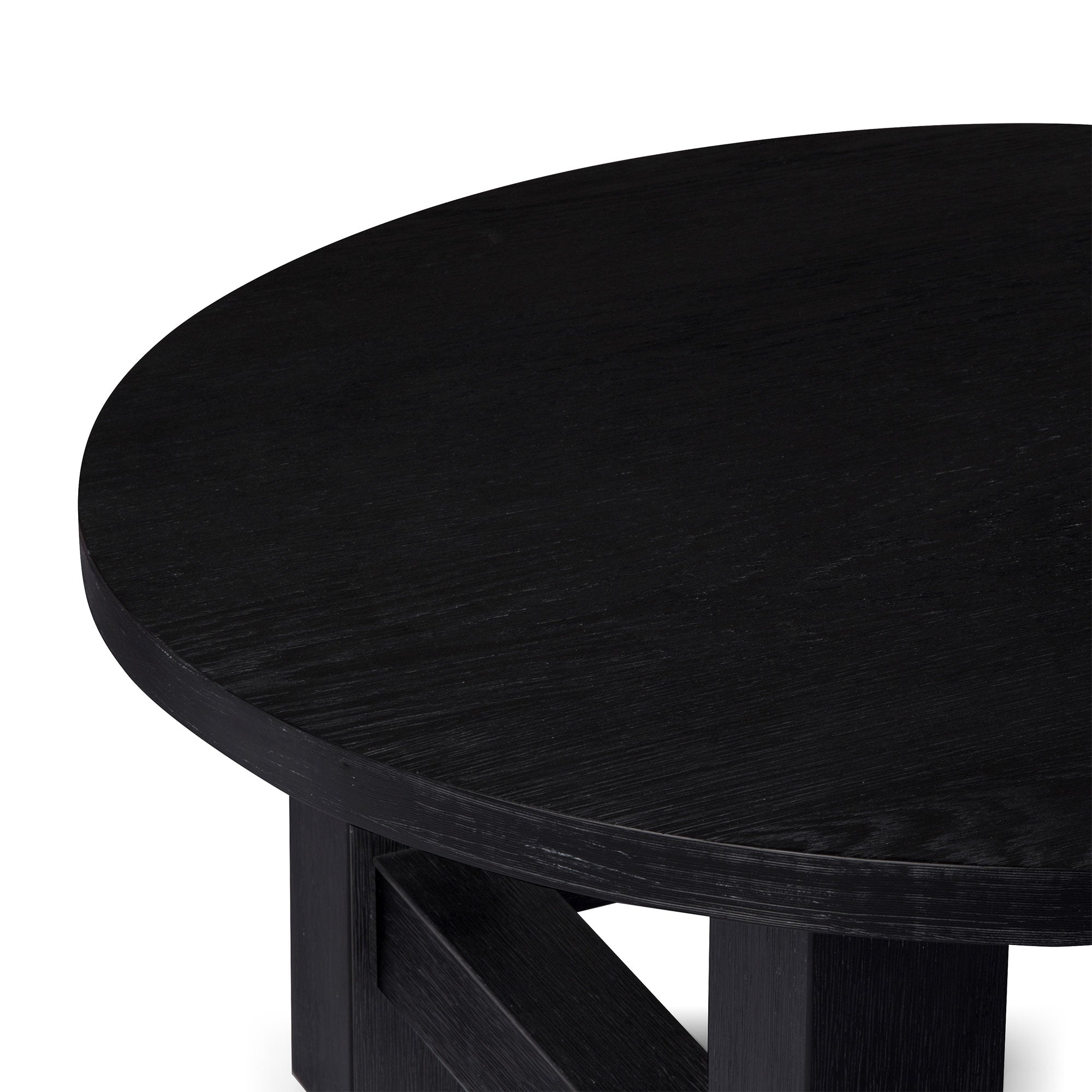 Marco Wooden Round Coffee Table in Aged Black Finish in Accent Tables by VMI